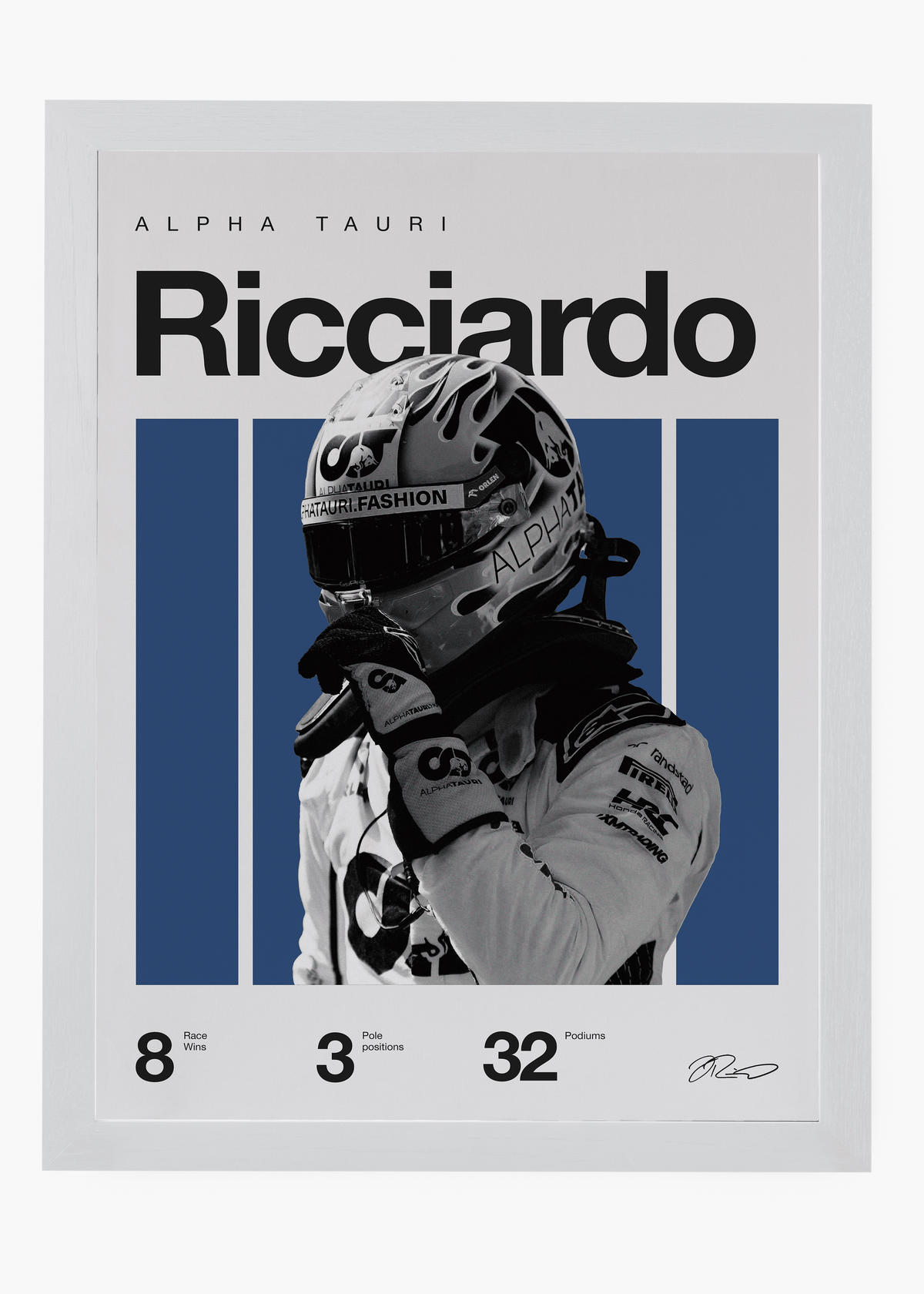 Quadro decorativo Daniel Ricciardo F1 — arte de automobilismo para parede | Cübe Quadros
