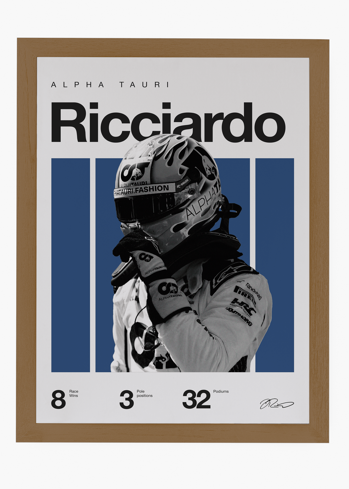 Quadro decorativo Daniel Ricciardo F1 — arte de automobilismo para parede | Cübe Quadros