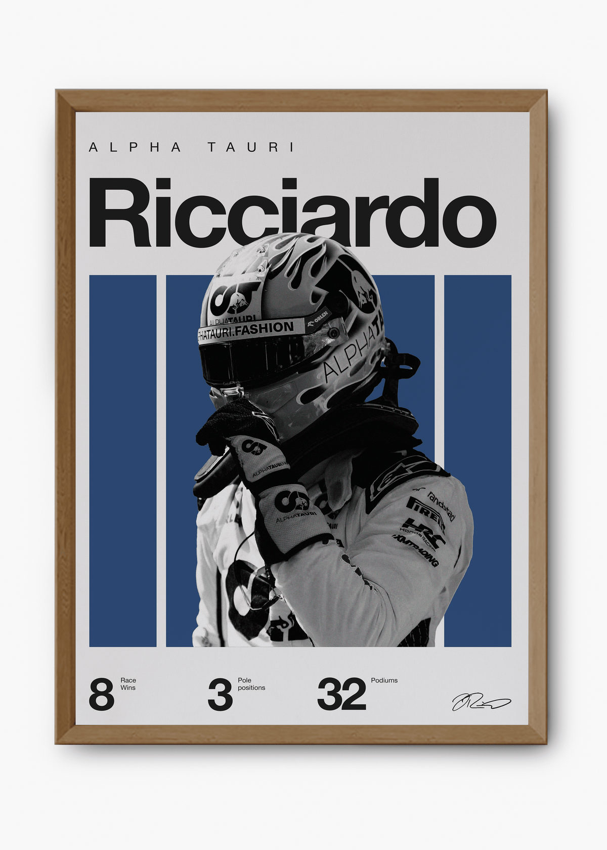 Quadro decorativo Daniel Ricciardo F1 — arte de automobilismo para parede | Cübe Quadros