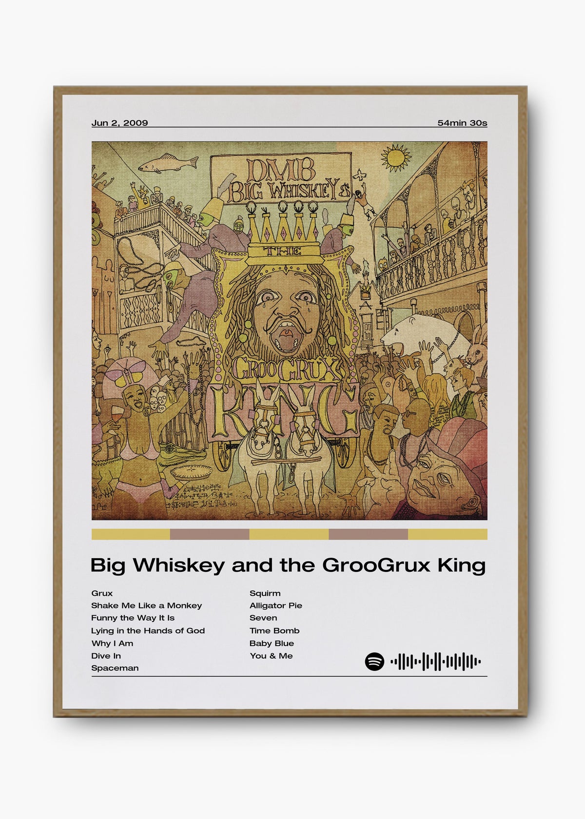 Quadro decorativo Dave Matthews Band Big Whiskey — arte de rock para parede | Cübe Quadros