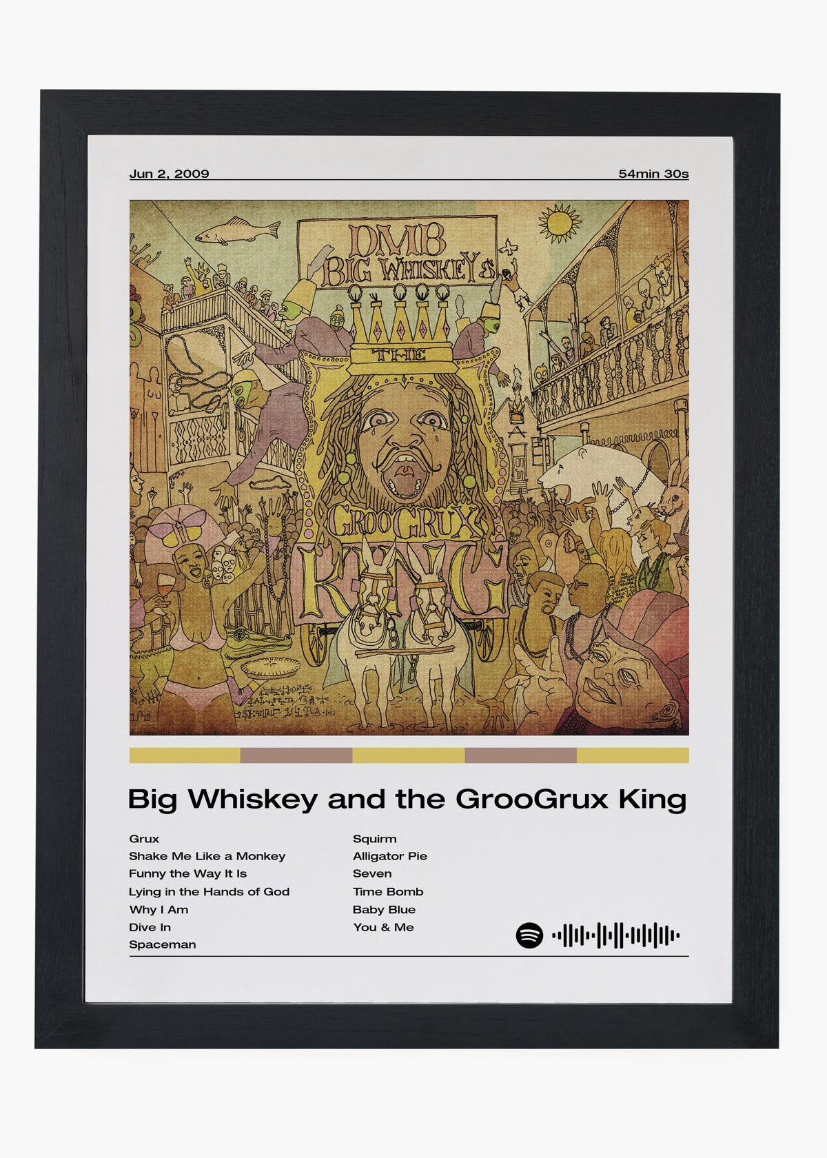 Quadro decorativo Dave Matthews Band Big Whiskey — arte de rock para parede | Cübe Quadros