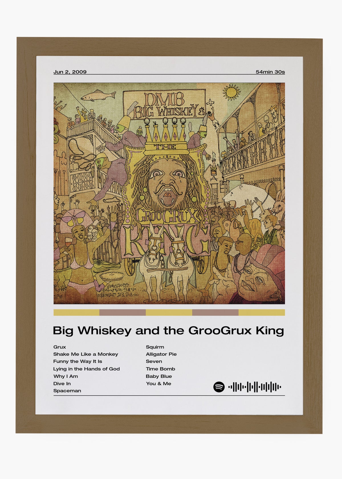 Quadro decorativo Dave Matthews Band Big Whiskey — arte de rock para parede | Cübe Quadros
