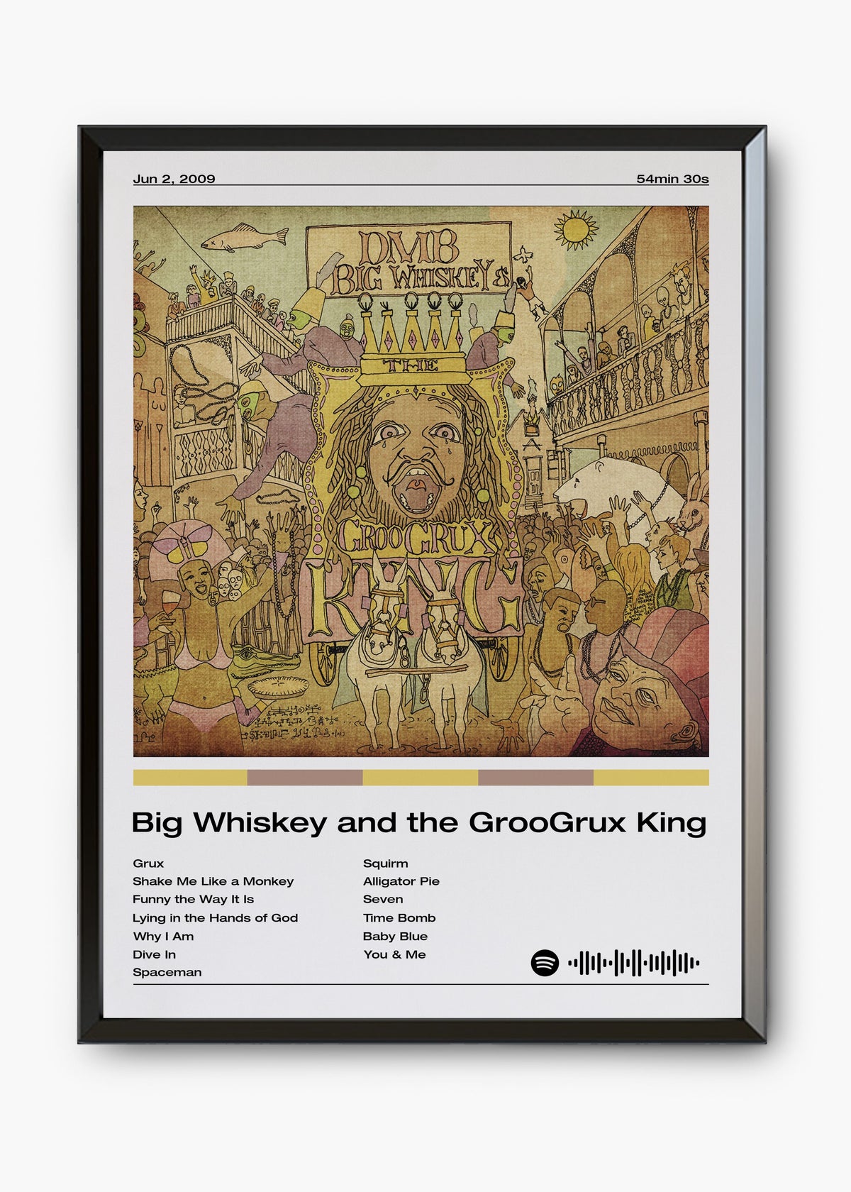 Quadro decorativo Dave Matthews Band Big Whiskey — arte de rock para parede | Cübe Quadros