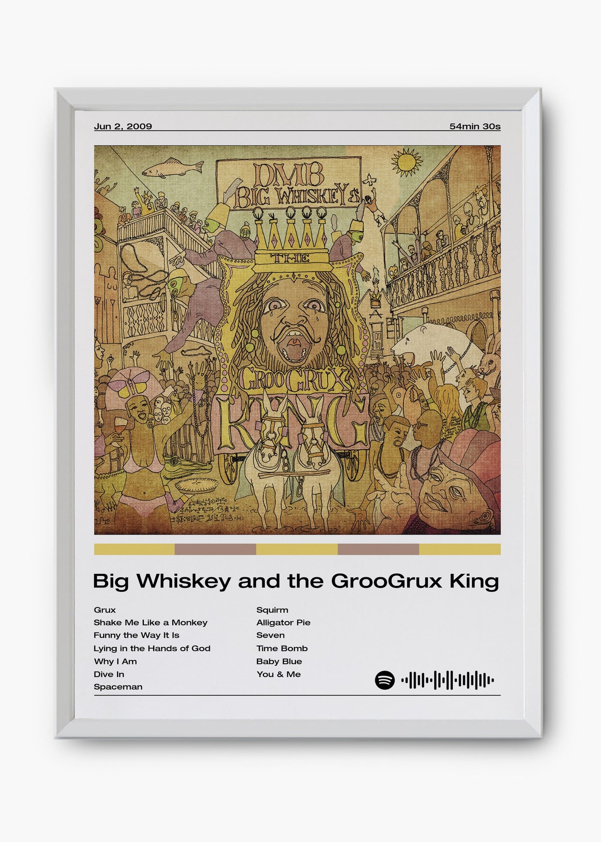 Quadro decorativo Dave Matthews Band Big Whiskey — arte de rock para parede | Cübe Quadros