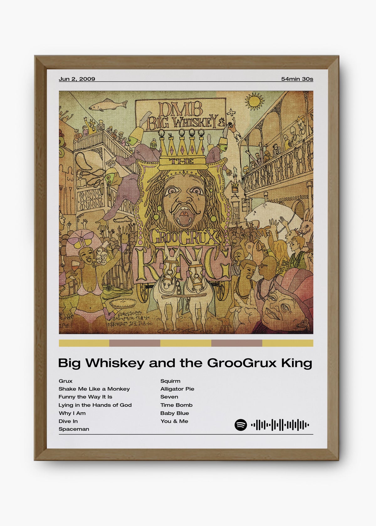 Quadro decorativo Dave Matthews Band Big Whiskey — arte de rock para parede | Cübe Quadros