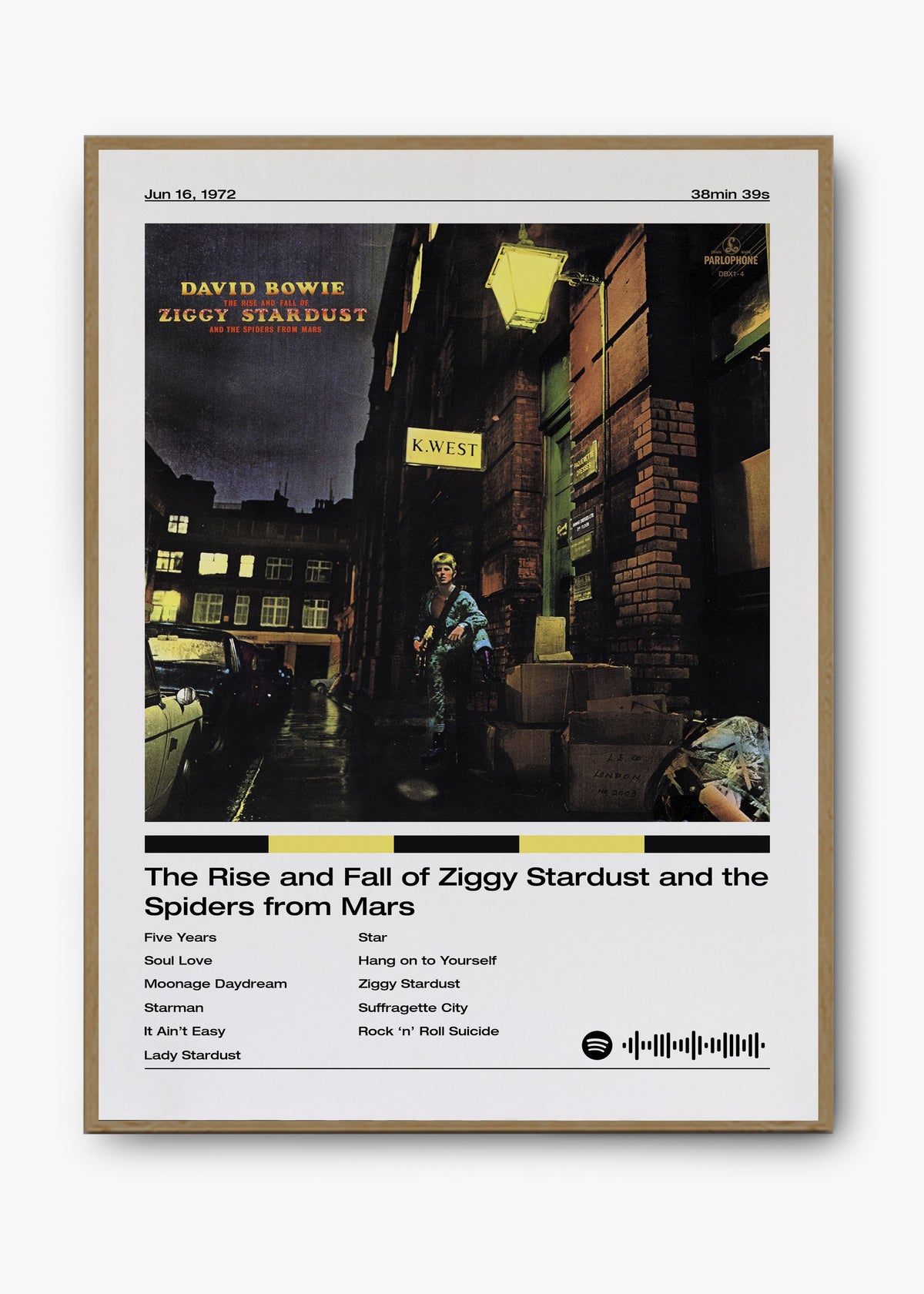 Quadro decorativo David Bowie Ziggy Stardust — arte de glam rock para parede | Cübe Quadros