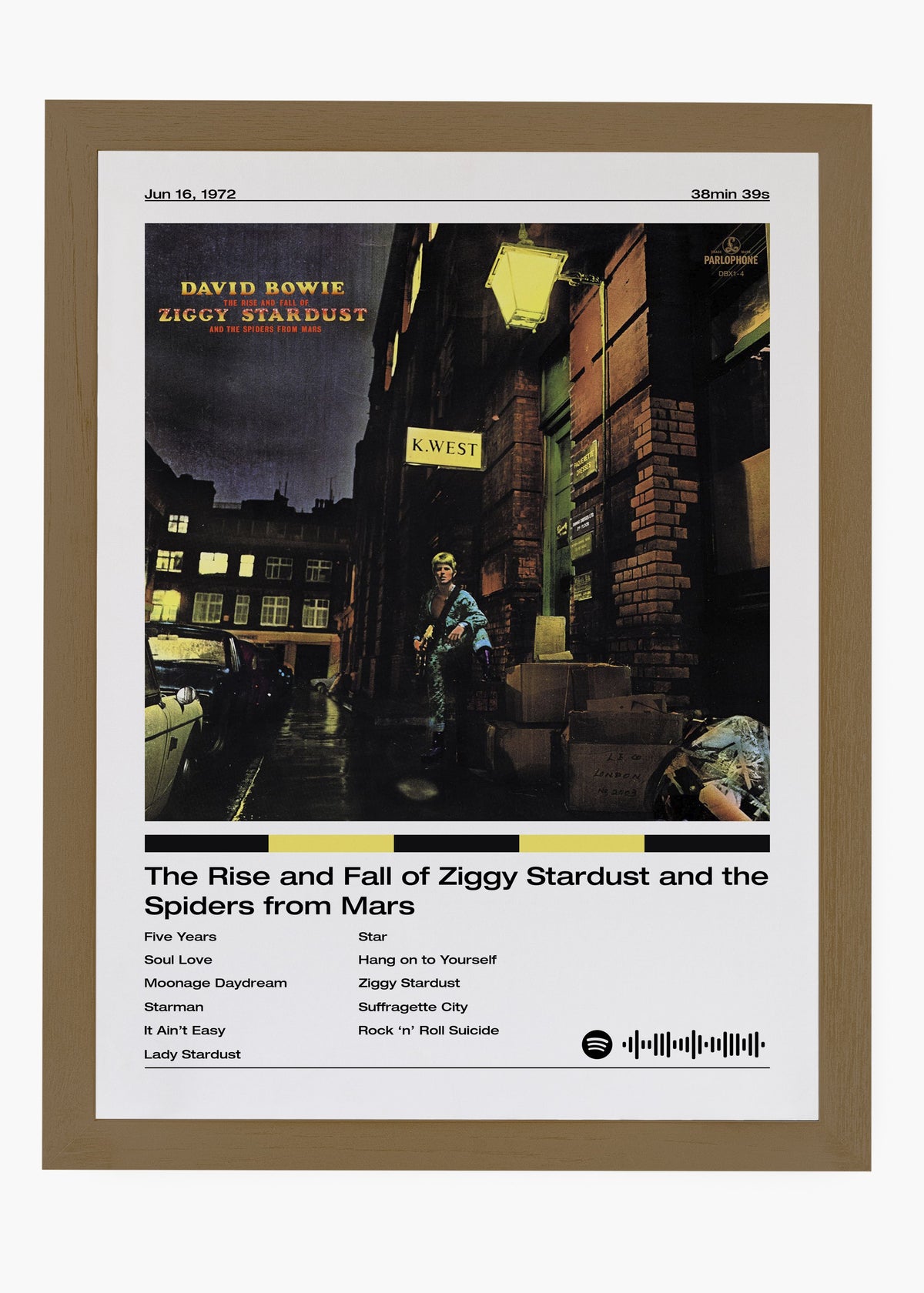 Quadro decorativo David Bowie Ziggy Stardust — arte de glam rock para parede | Cübe Quadros