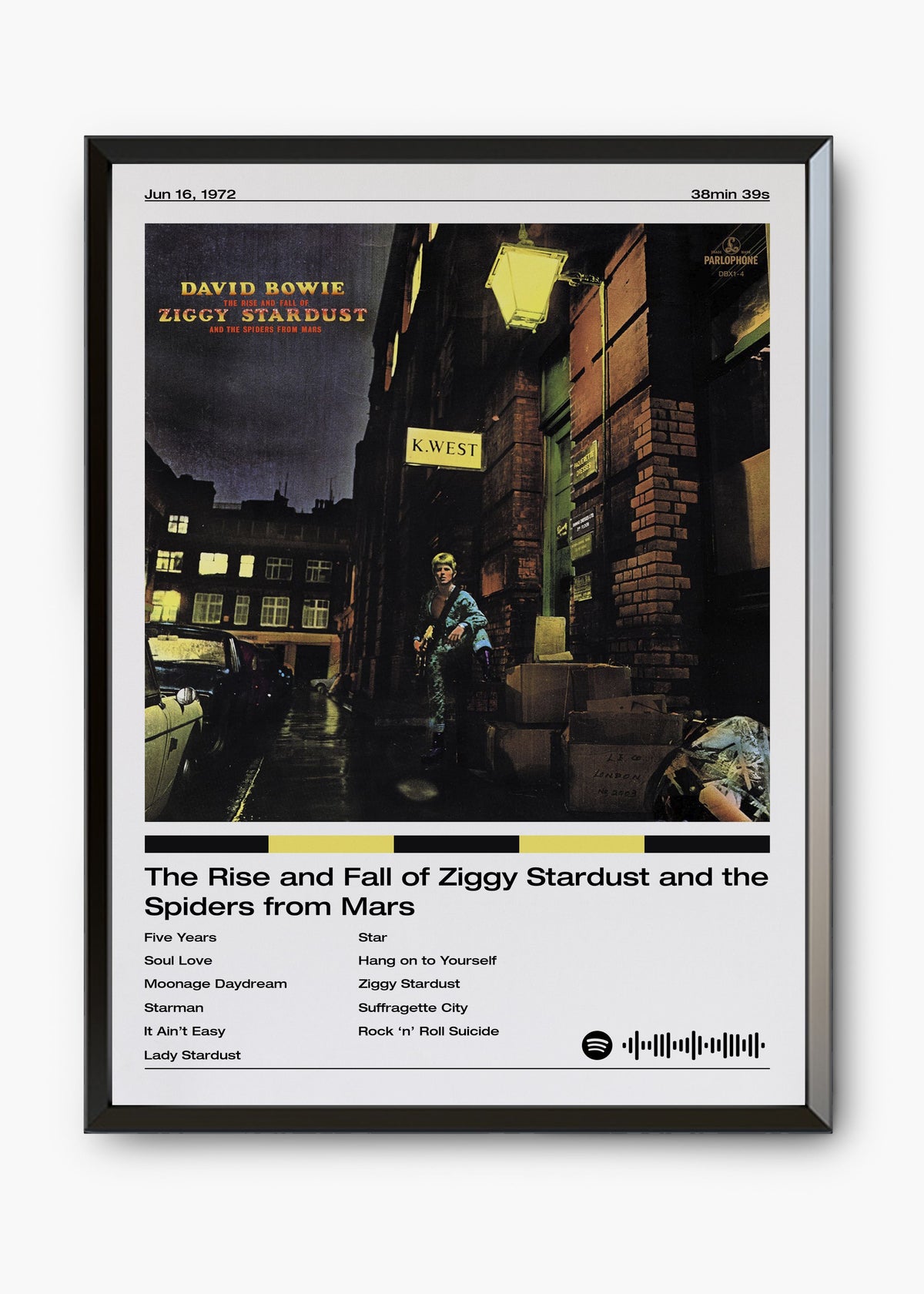 Quadro decorativo David Bowie Ziggy Stardust — arte de glam rock para parede | Cübe Quadros