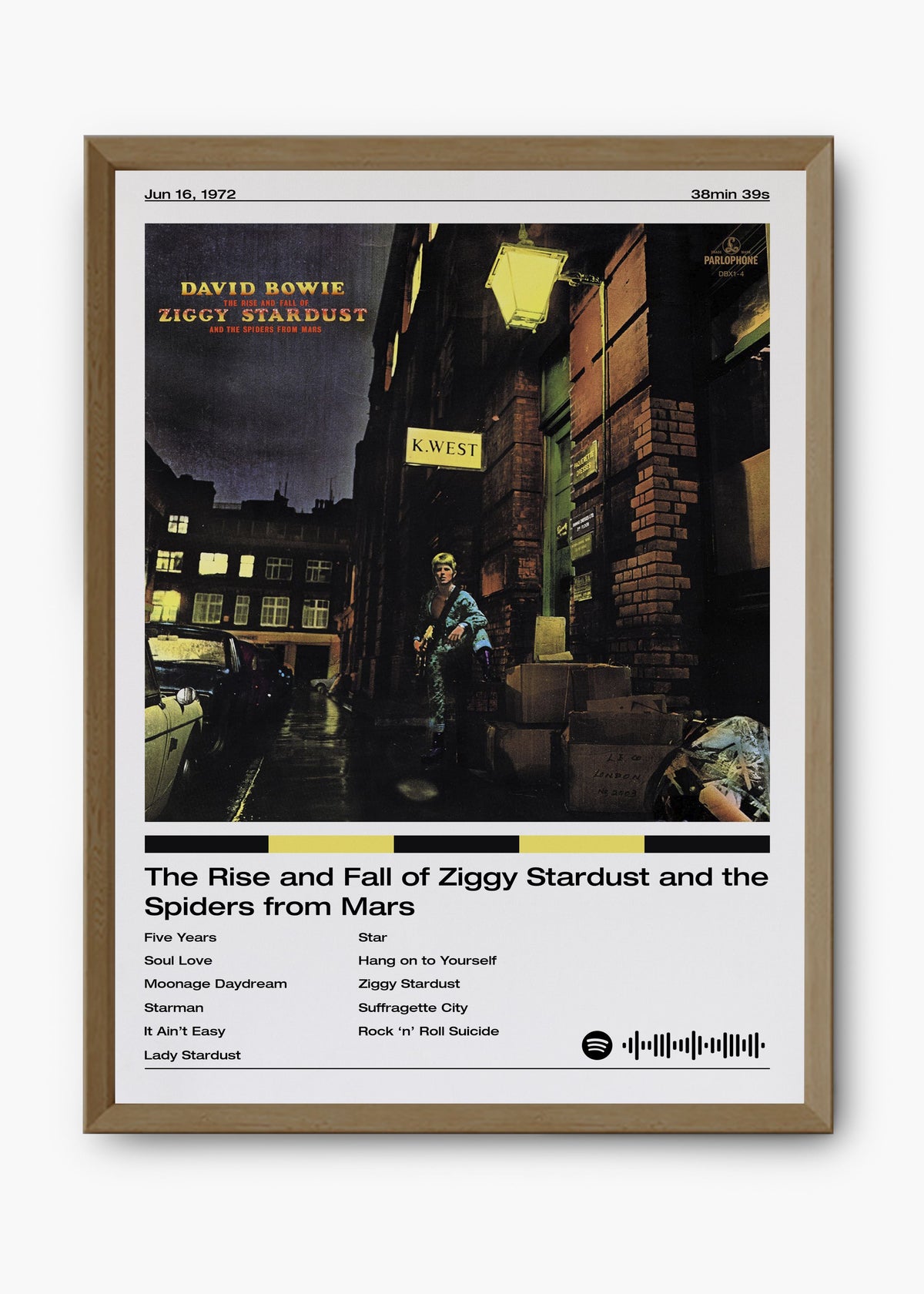 Quadro decorativo David Bowie Ziggy Stardust — arte de glam rock para parede | Cübe Quadros