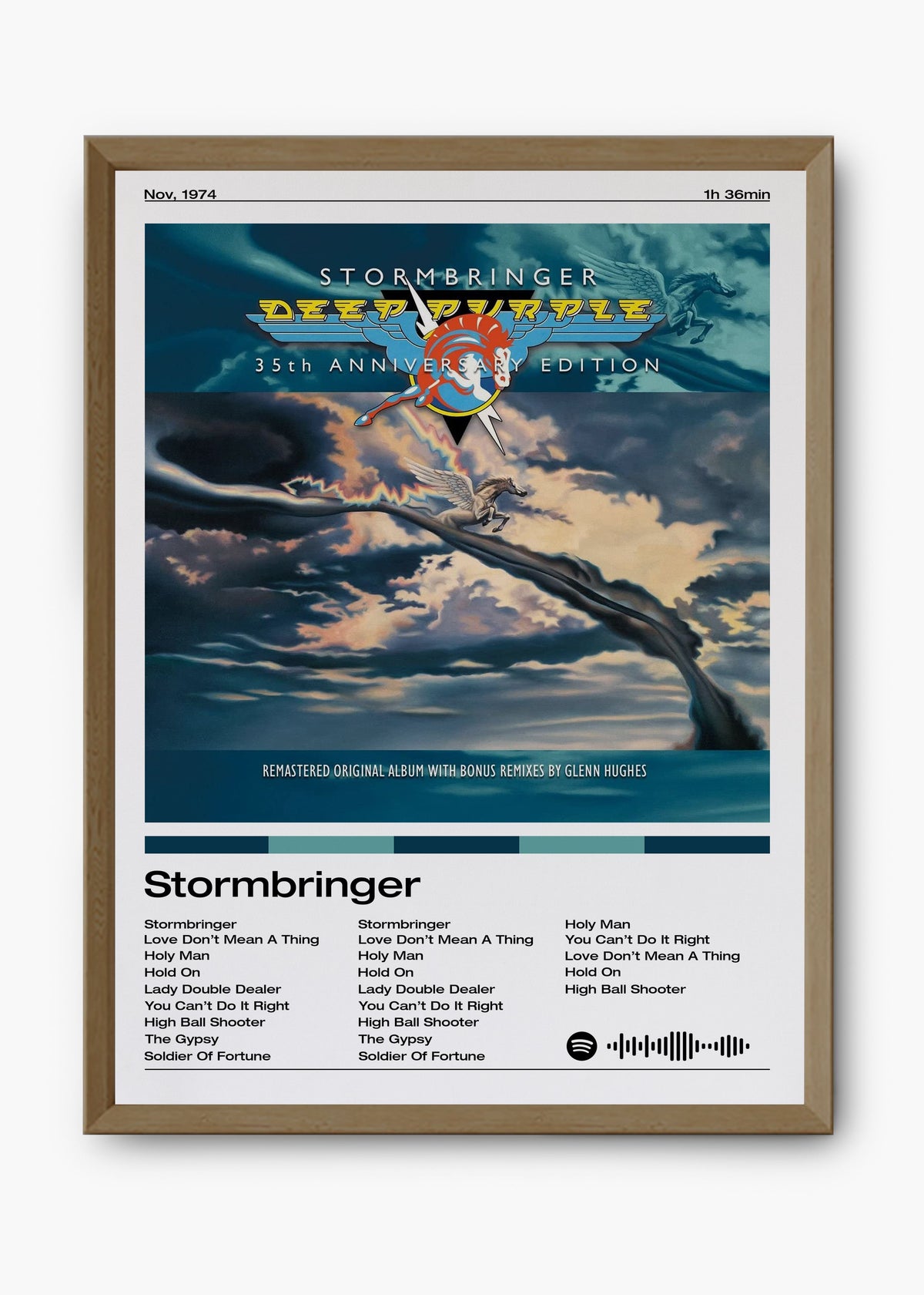 Quadro decorativo Deep Purple Stormbringer — arte de rock clássico para parede | Cübe Quadros