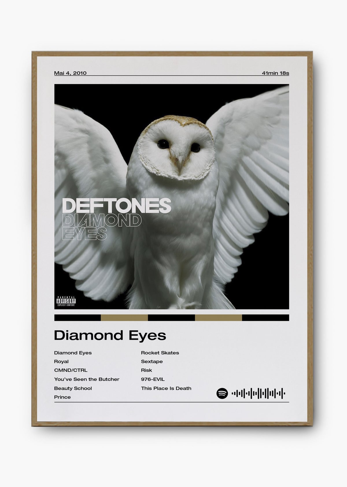 Quadro decorativo Deftones Diamond Eyes — arte de rock alternativo para parede | Cübe Quadros