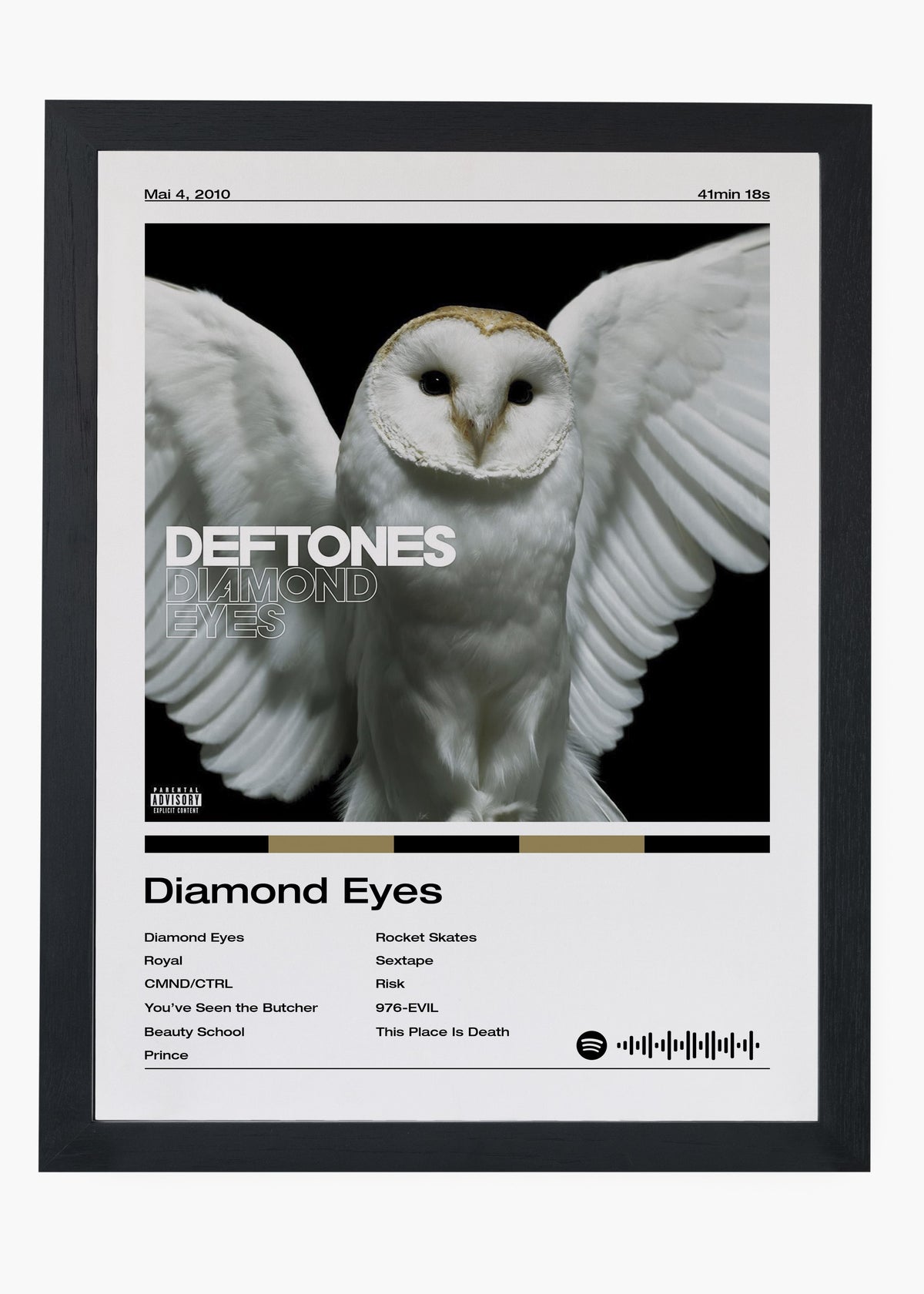 Quadro decorativo Deftones Diamond Eyes — arte de rock alternativo para parede | Cübe Quadros