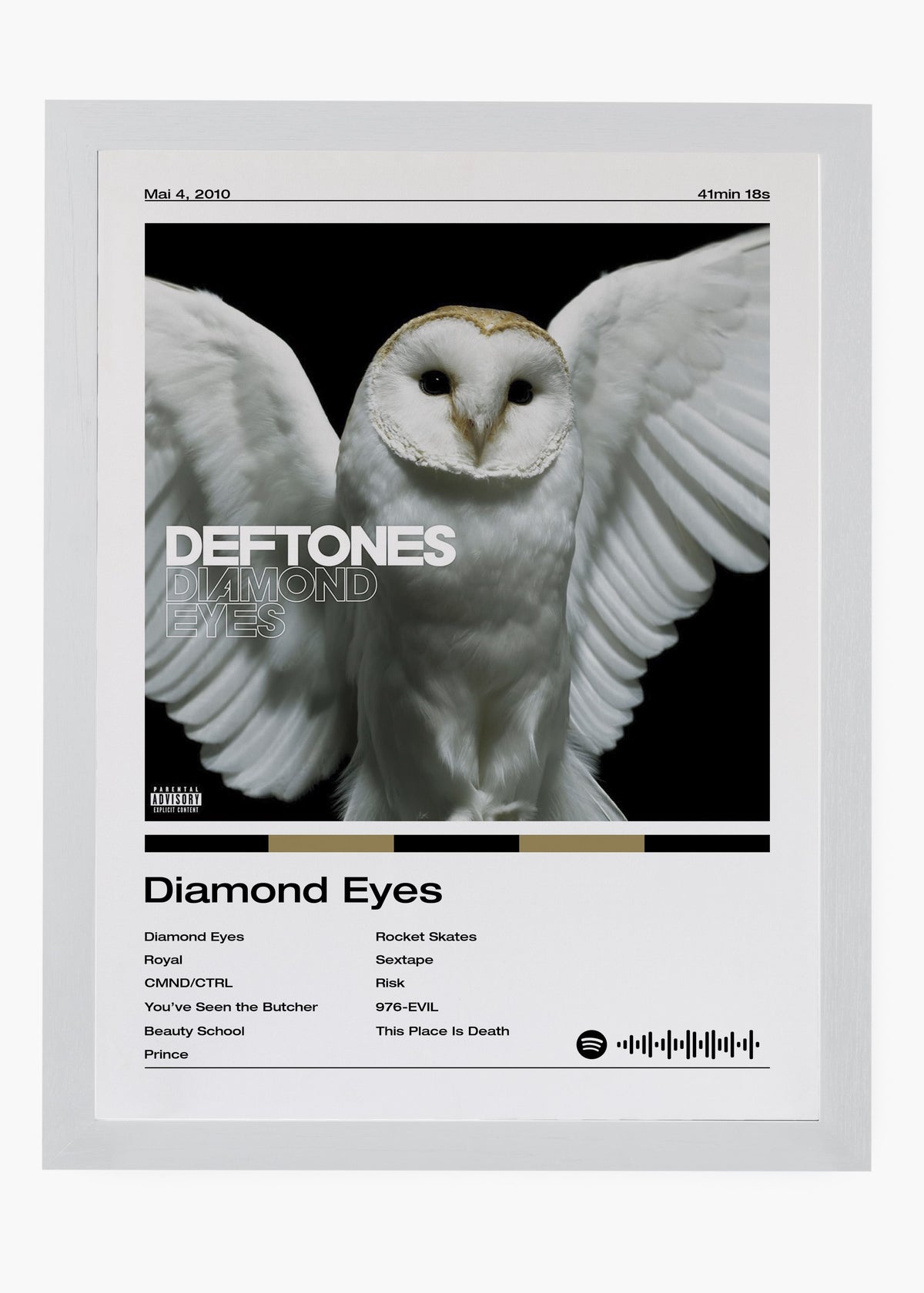 Quadro decorativo Deftones Diamond Eyes — arte de rock alternativo para parede | Cübe Quadros