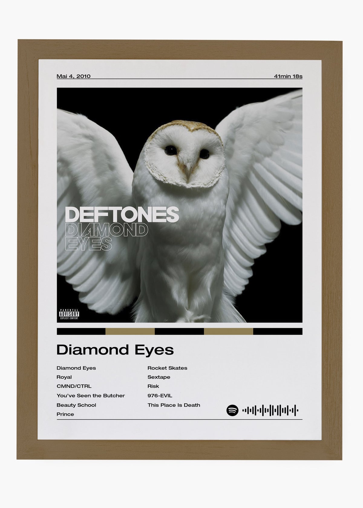 Quadro decorativo Deftones Diamond Eyes — arte de rock alternativo para parede | Cübe Quadros