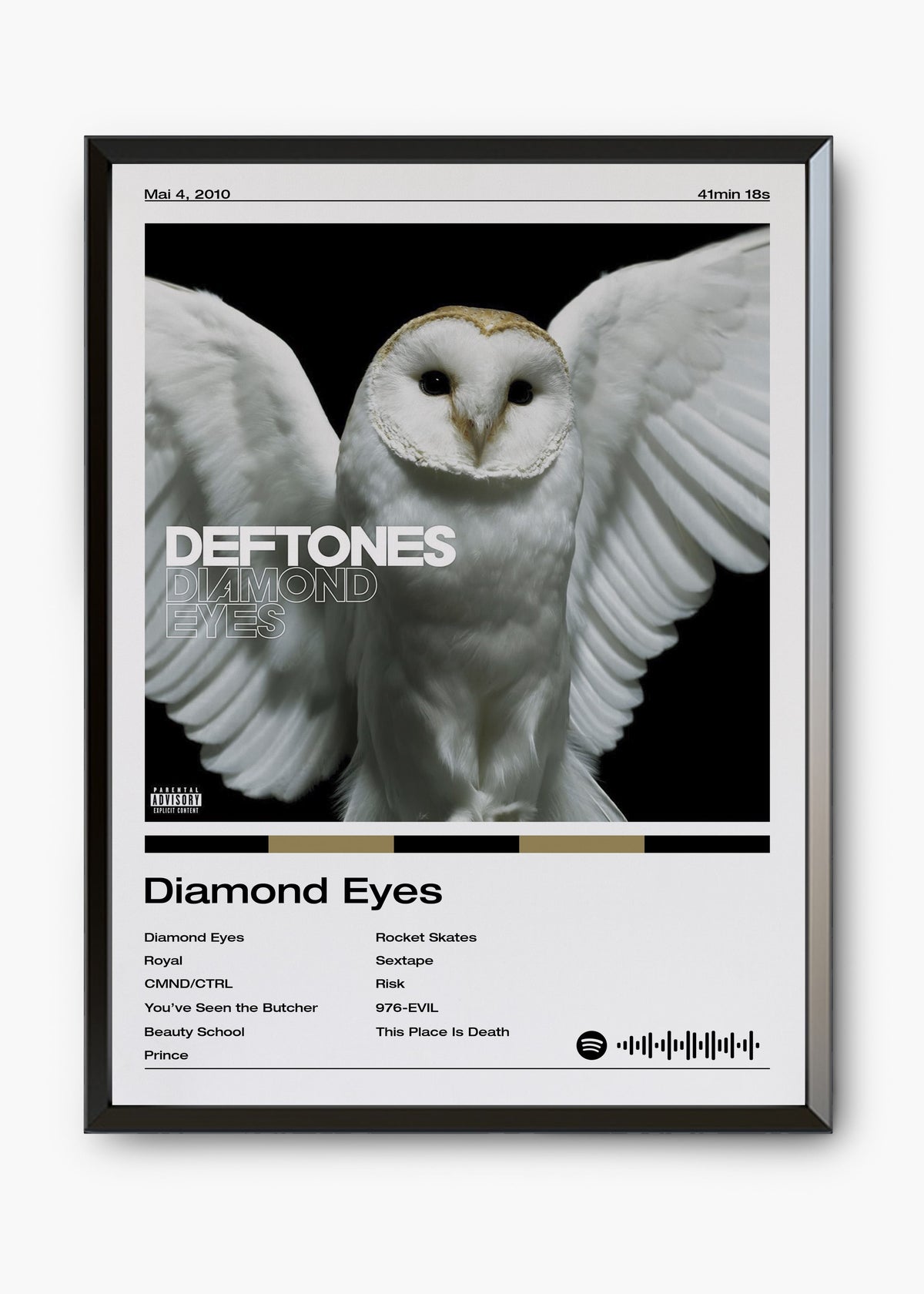 Quadro decorativo Deftones Diamond Eyes — arte de rock alternativo para parede | Cübe Quadros