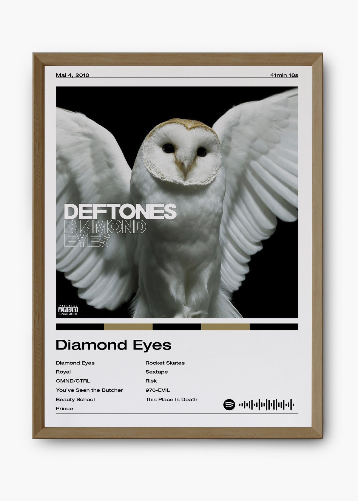 Quadro decorativo Deftones Diamond Eyes — arte de rock alternativo para parede | Cübe Quadros