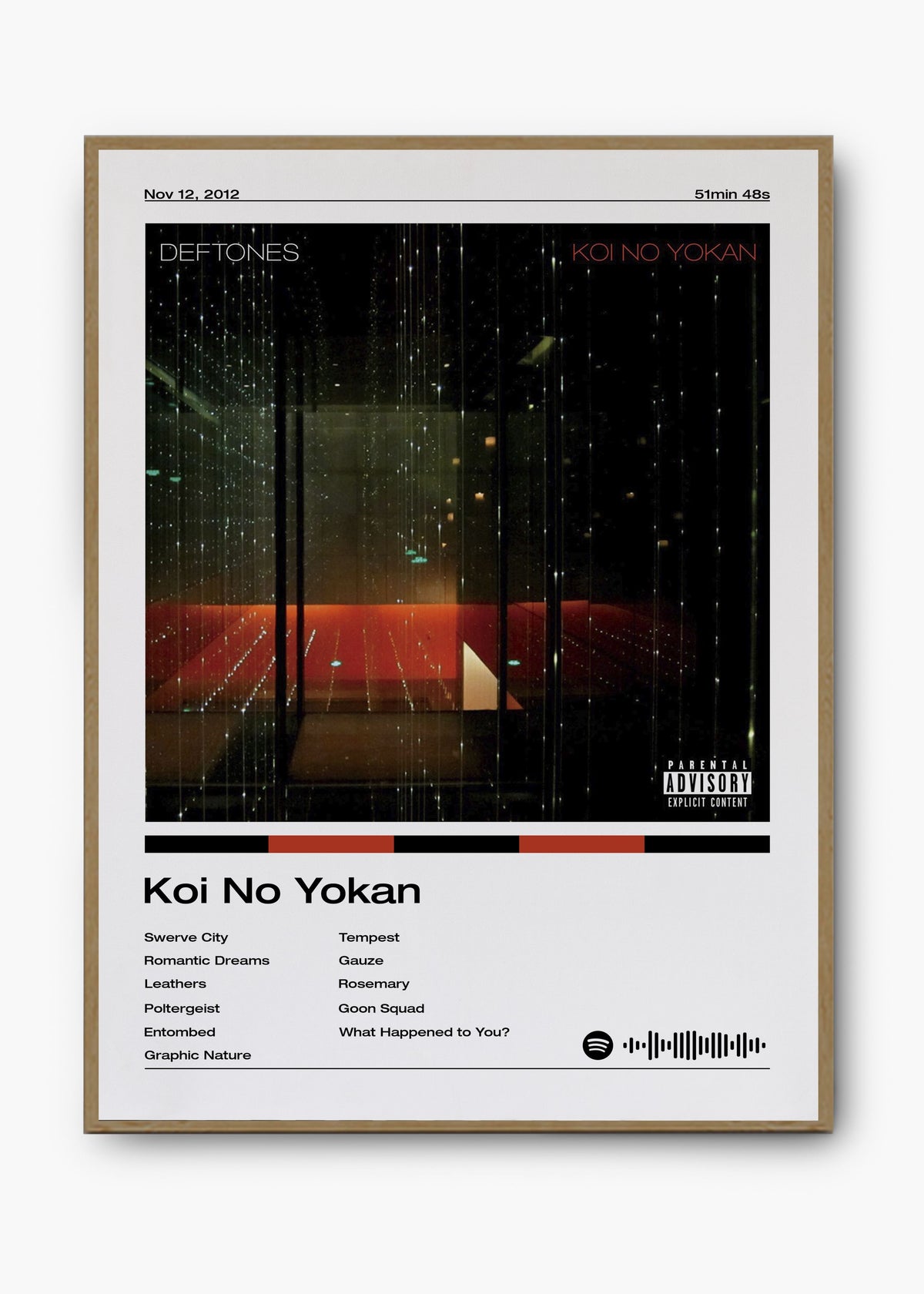 Quadro decorativo Deftones Koi No Yokan — arte de rock alternativo para parede | Cübe Quadros