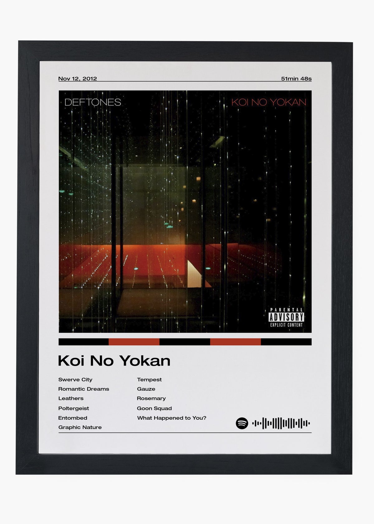 Quadro decorativo Deftones Koi No Yokan — arte de rock alternativo para parede | Cübe Quadros