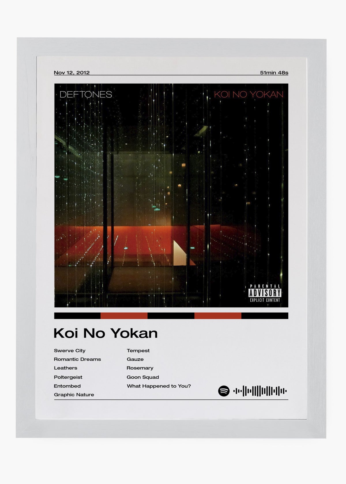 Quadro decorativo Deftones Koi No Yokan — arte de rock alternativo para parede | Cübe Quadros