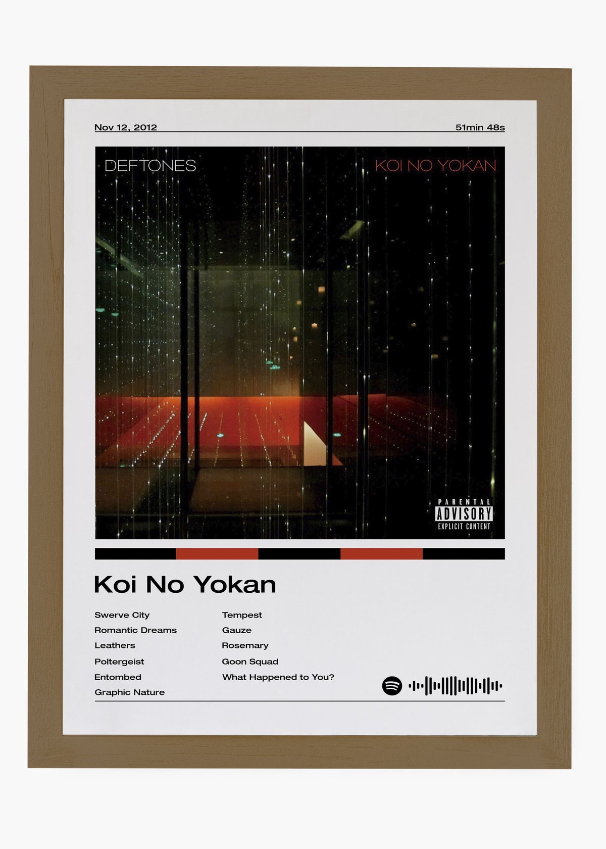 Quadro decorativo Deftones Koi No Yokan — arte de rock alternativo para parede | Cübe Quadros