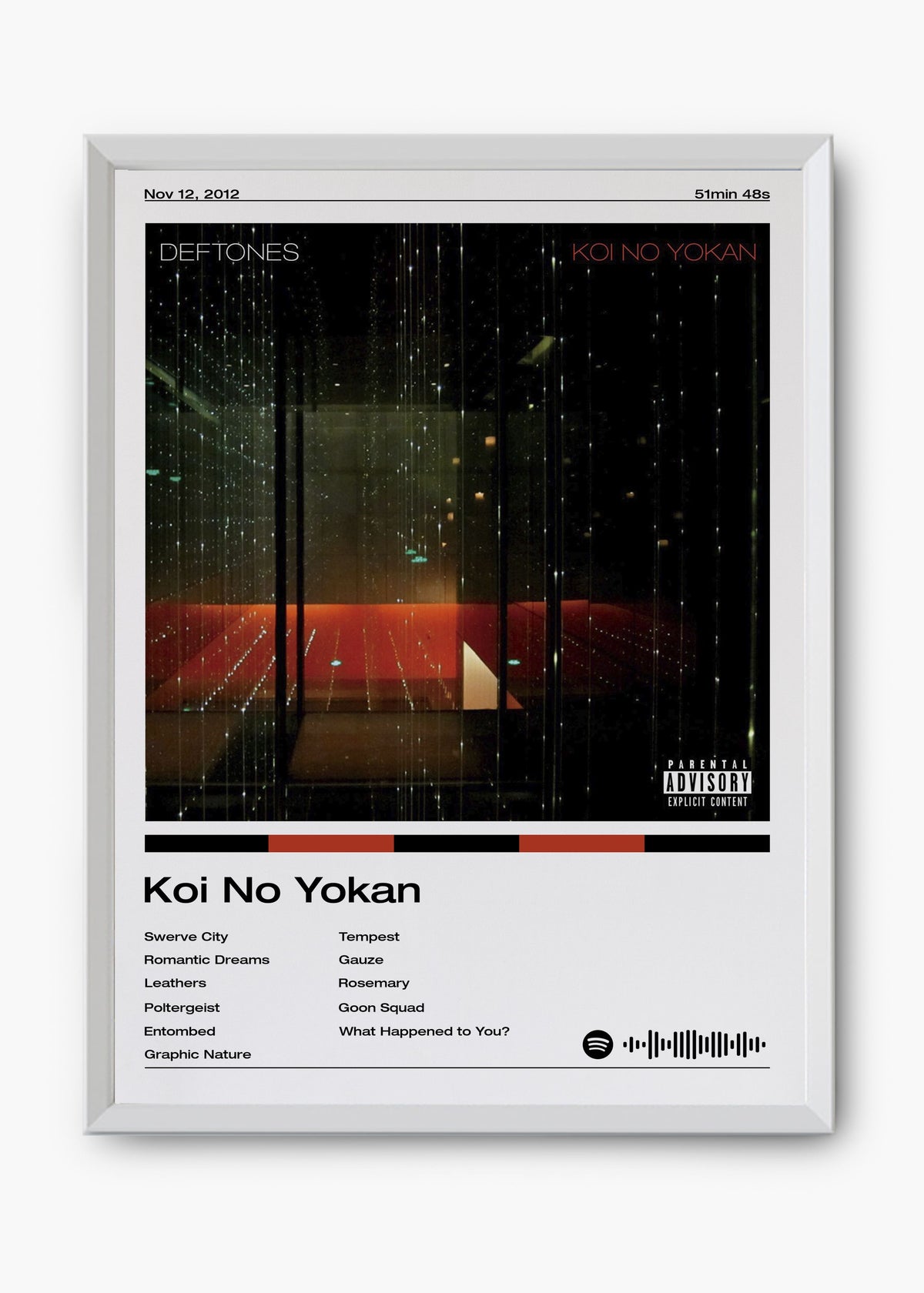 Quadro decorativo Deftones Koi No Yokan — arte de rock alternativo para parede | Cübe Quadros