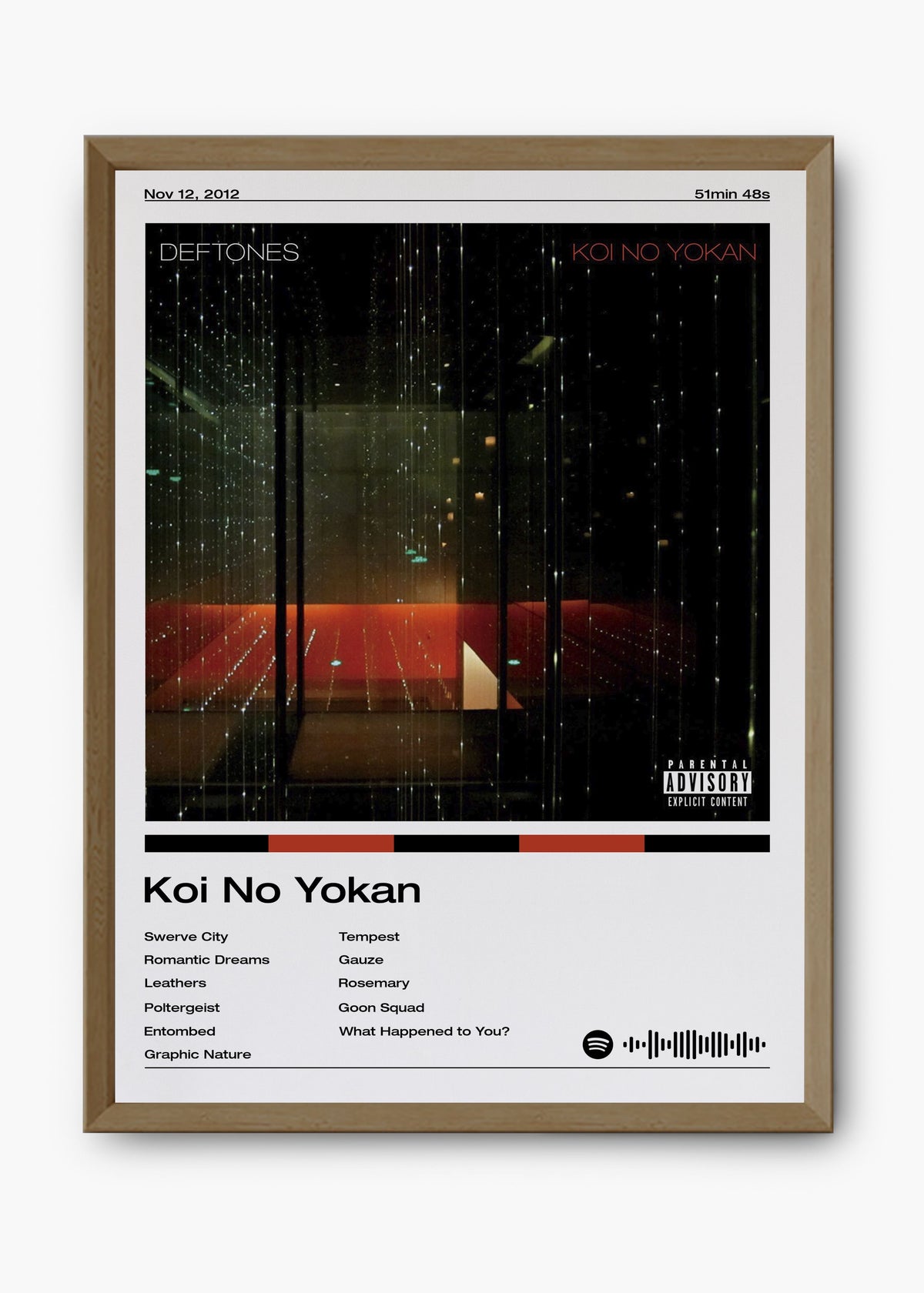 Quadro decorativo Deftones Koi No Yokan — arte de rock alternativo para parede | Cübe Quadros