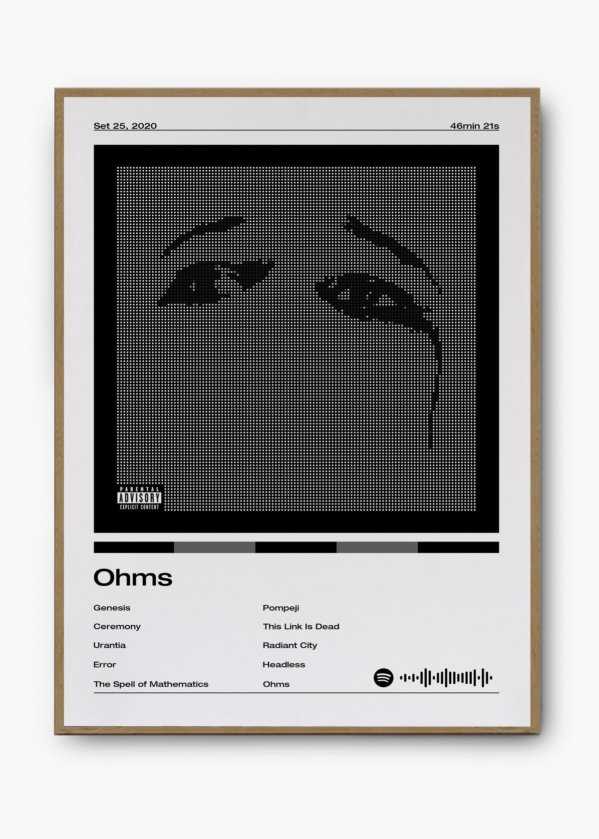 Quadro decorativo Deftones Ohms — arte de rock alternativo para parede | Cübe Quadros