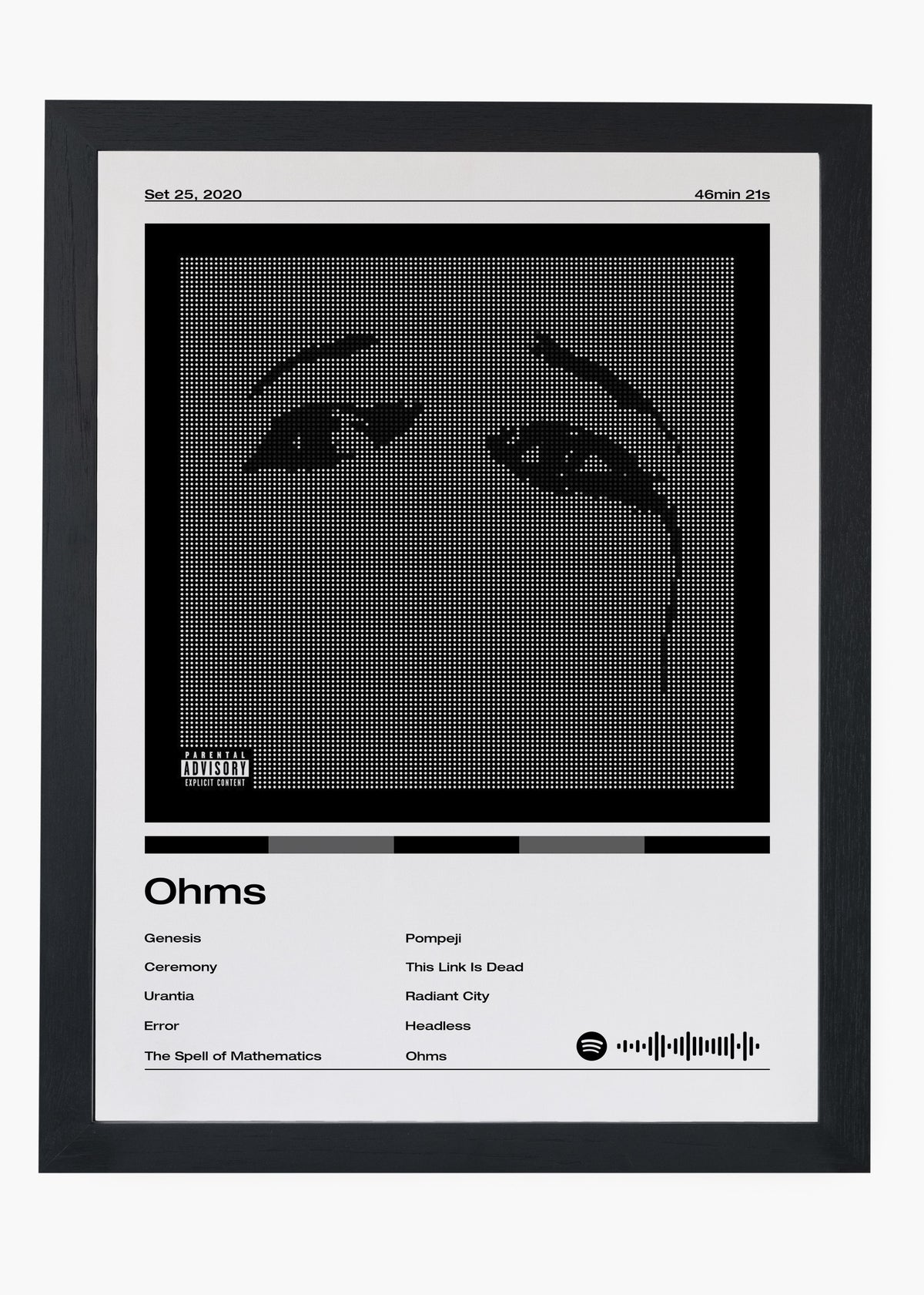 Quadro decorativo Deftones Ohms — arte de rock alternativo para parede | Cübe Quadros