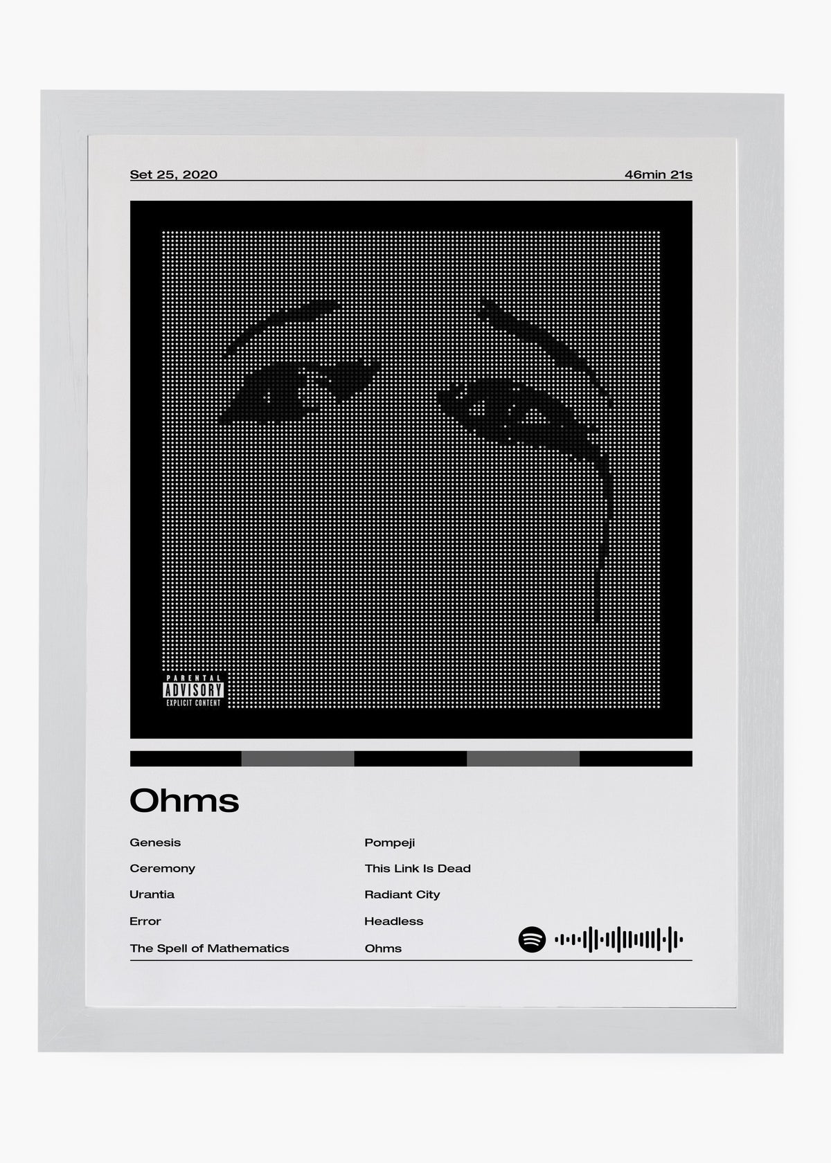 Quadro decorativo Deftones Ohms — arte de rock alternativo para parede | Cübe Quadros