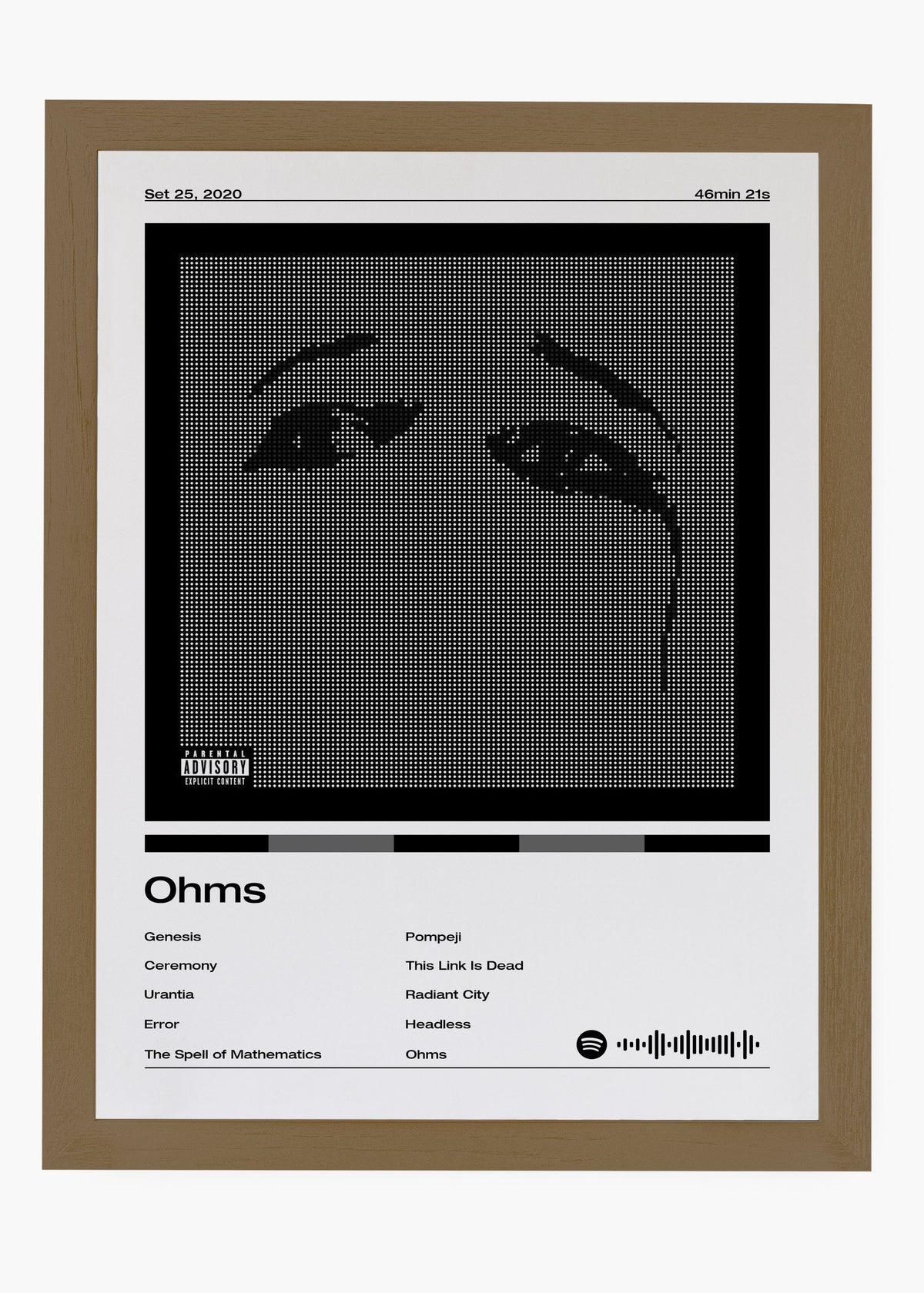 Quadro decorativo Deftones Ohms — arte de rock alternativo para parede | Cübe Quadros