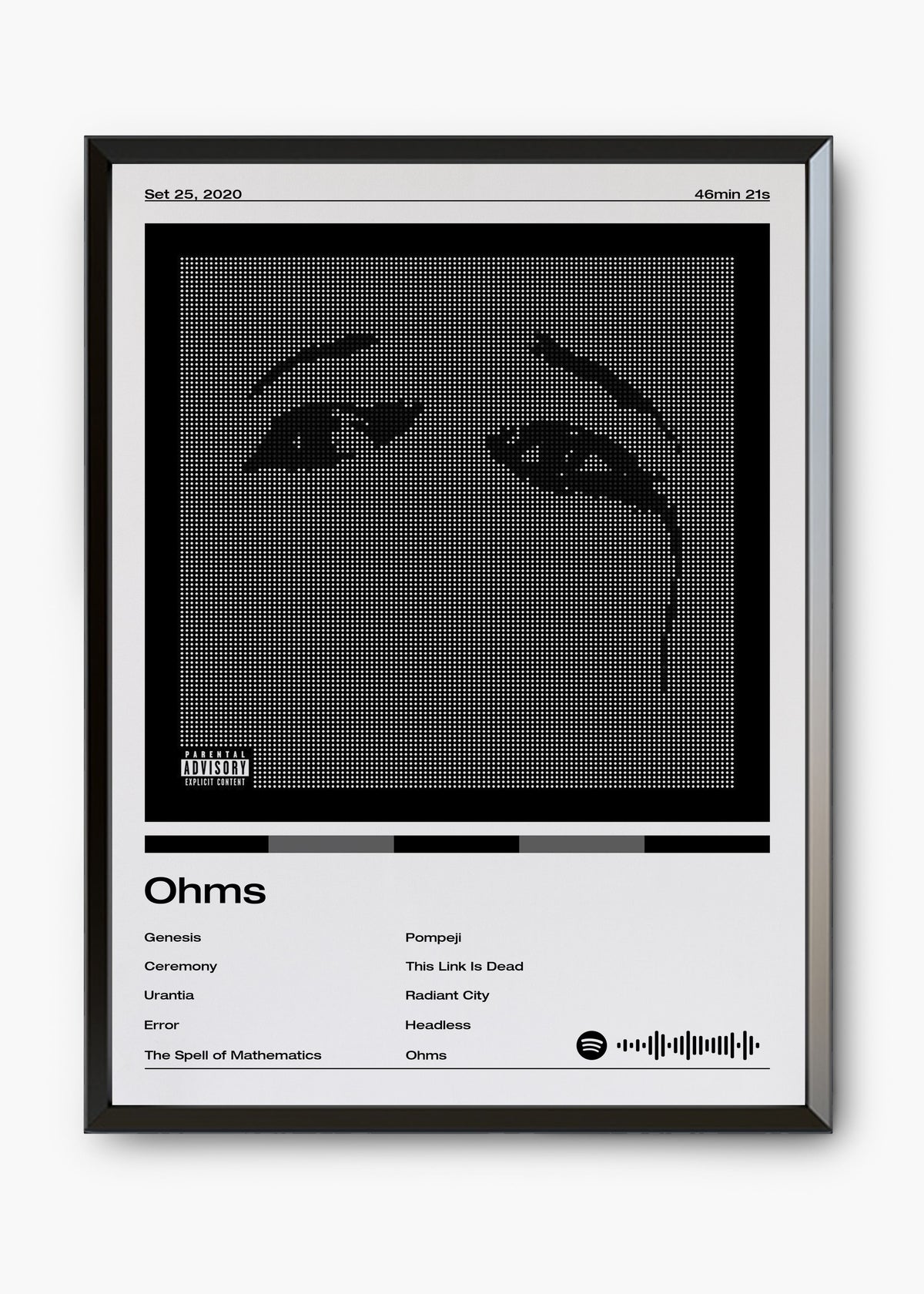 Quadro decorativo Deftones Ohms — arte de rock alternativo para parede | Cübe Quadros