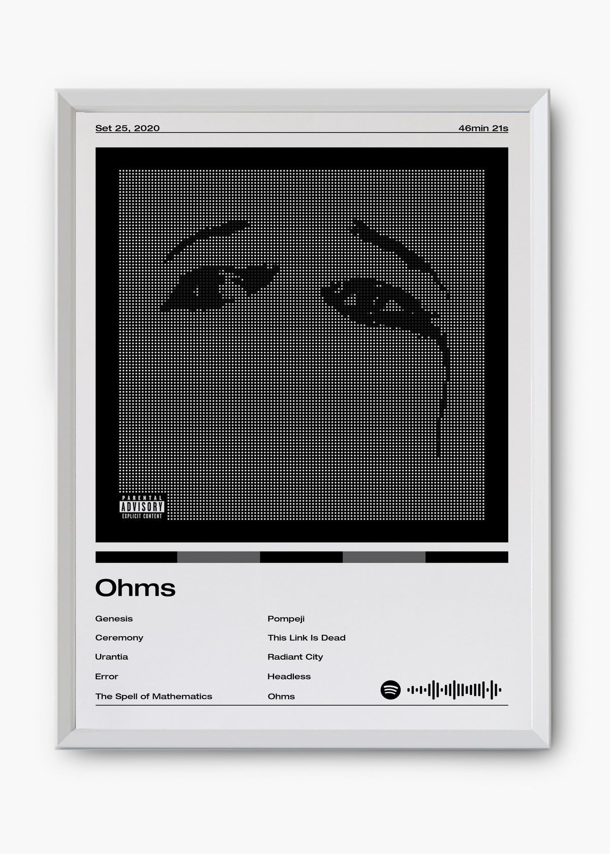 Quadro decorativo Deftones Ohms — arte de rock alternativo para parede | Cübe Quadros
