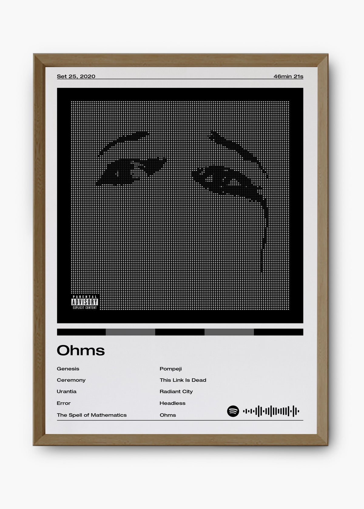 Quadro decorativo Deftones Ohms — arte de rock alternativo para parede | Cübe Quadros