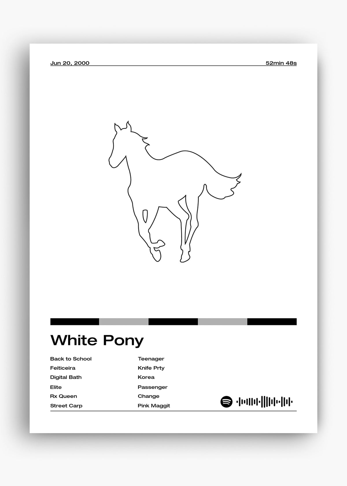 Quadro decorativo Deftones White Pony — arte de rock alternativo para parede | Cübe Quadros