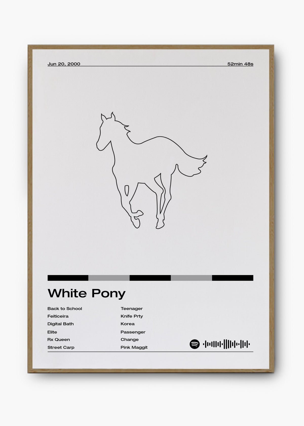 Quadro decorativo Deftones White Pony — arte de rock alternativo para parede | Cübe Quadros