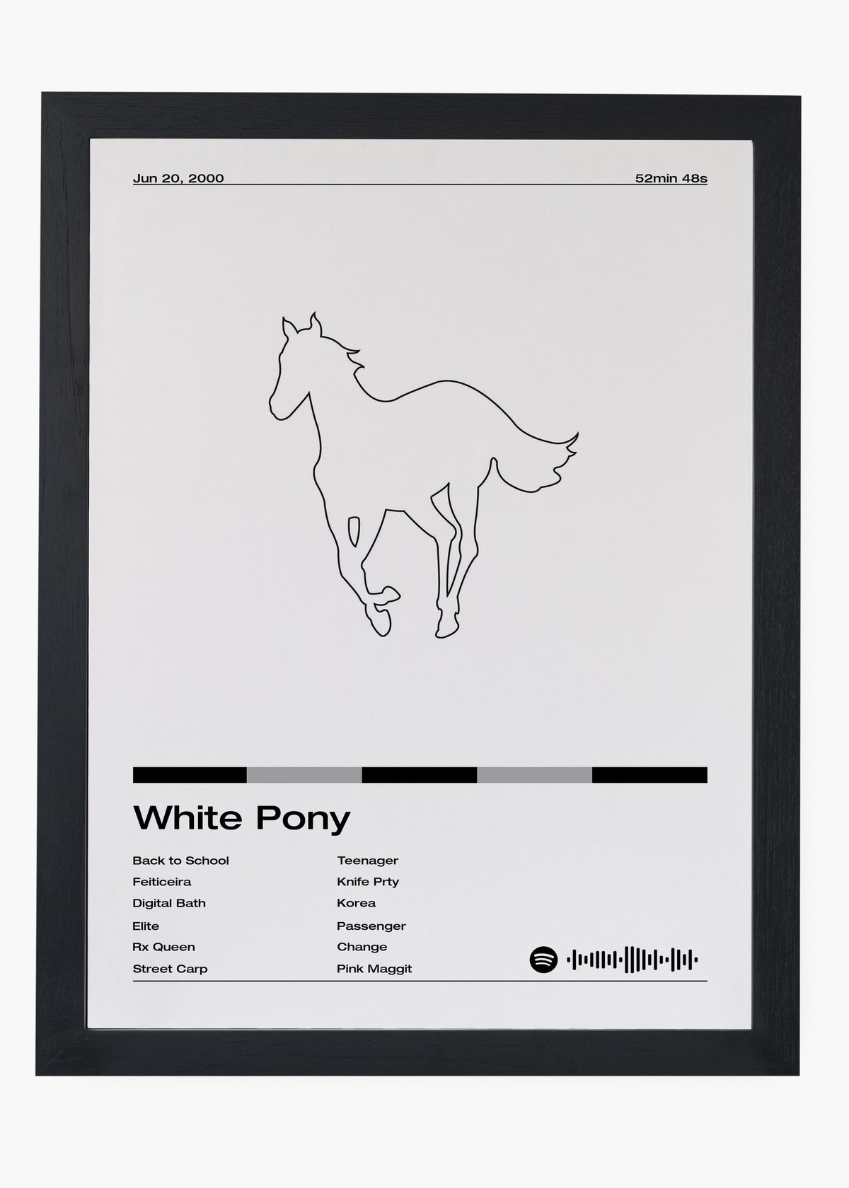 Quadro decorativo Deftones White Pony — arte de rock alternativo para parede | Cübe Quadros