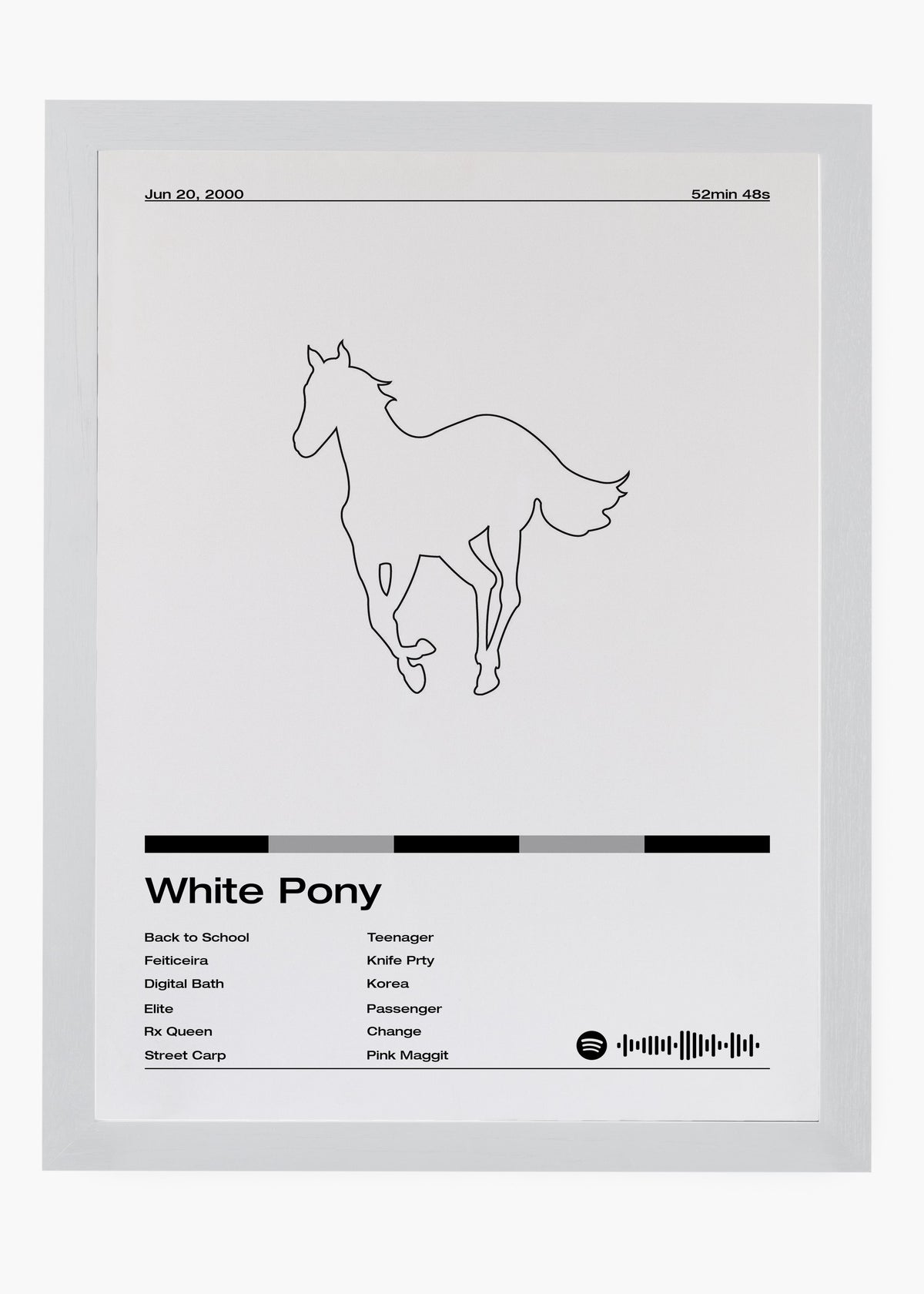 Quadro decorativo Deftones White Pony — arte de rock alternativo para parede | Cübe Quadros