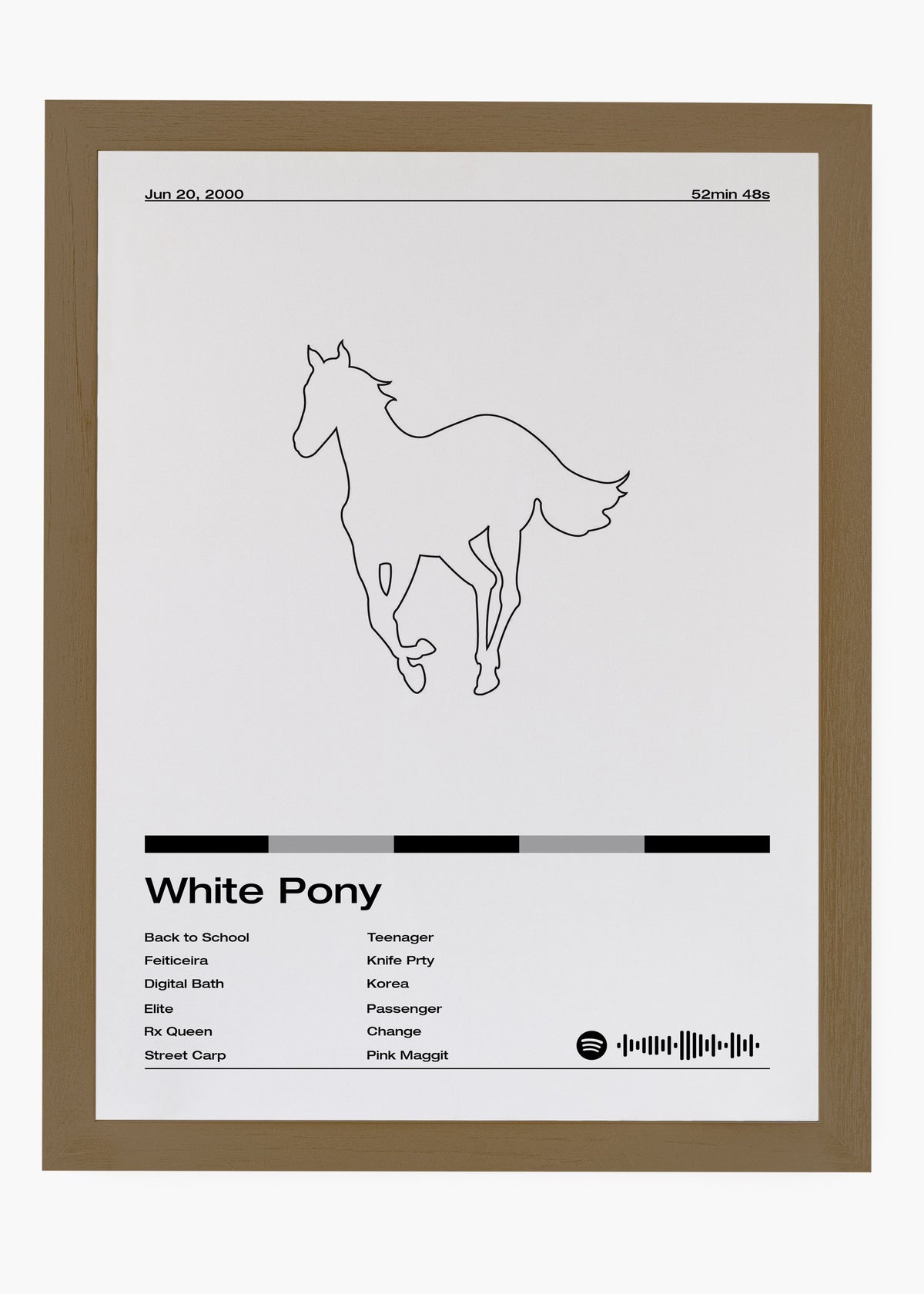 Quadro decorativo Deftones White Pony — arte de rock alternativo para parede | Cübe Quadros