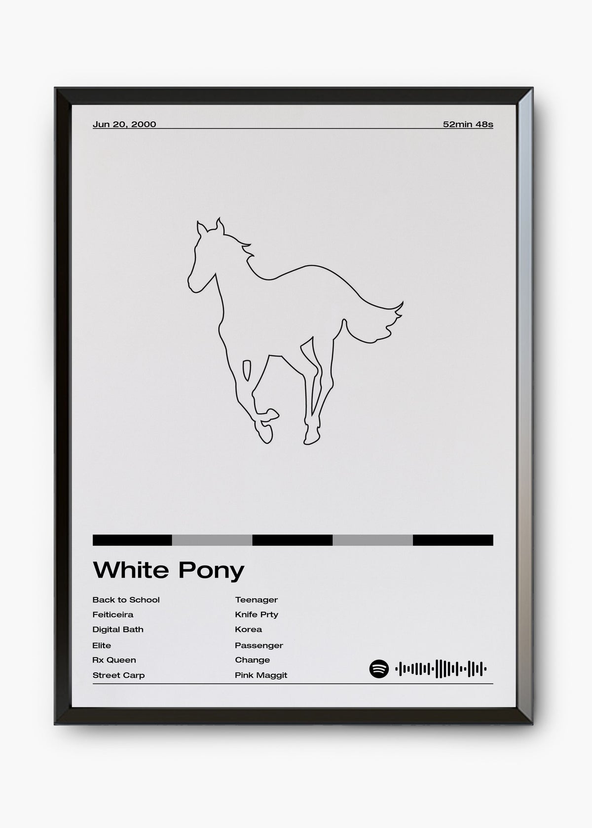 Quadro decorativo Deftones White Pony — arte de rock alternativo para parede | Cübe Quadros