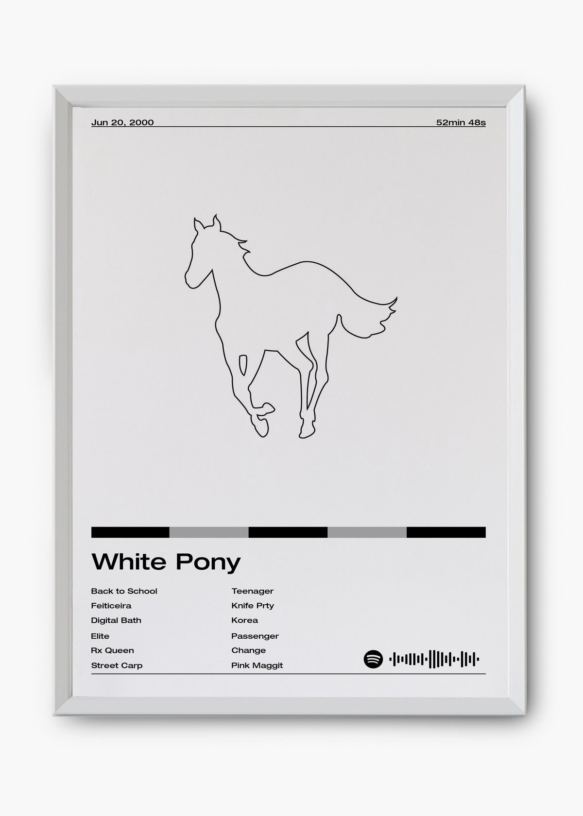 Quadro decorativo Deftones White Pony — arte de rock alternativo para parede | Cübe Quadros