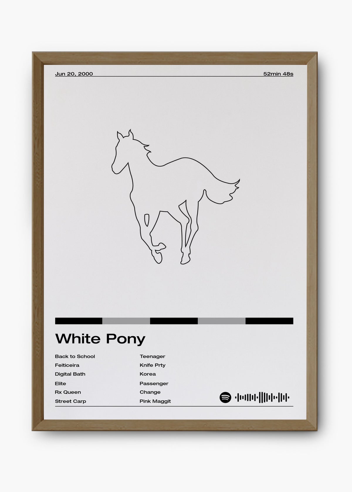 Quadro decorativo Deftones White Pony — arte de rock alternativo para parede | Cübe Quadros