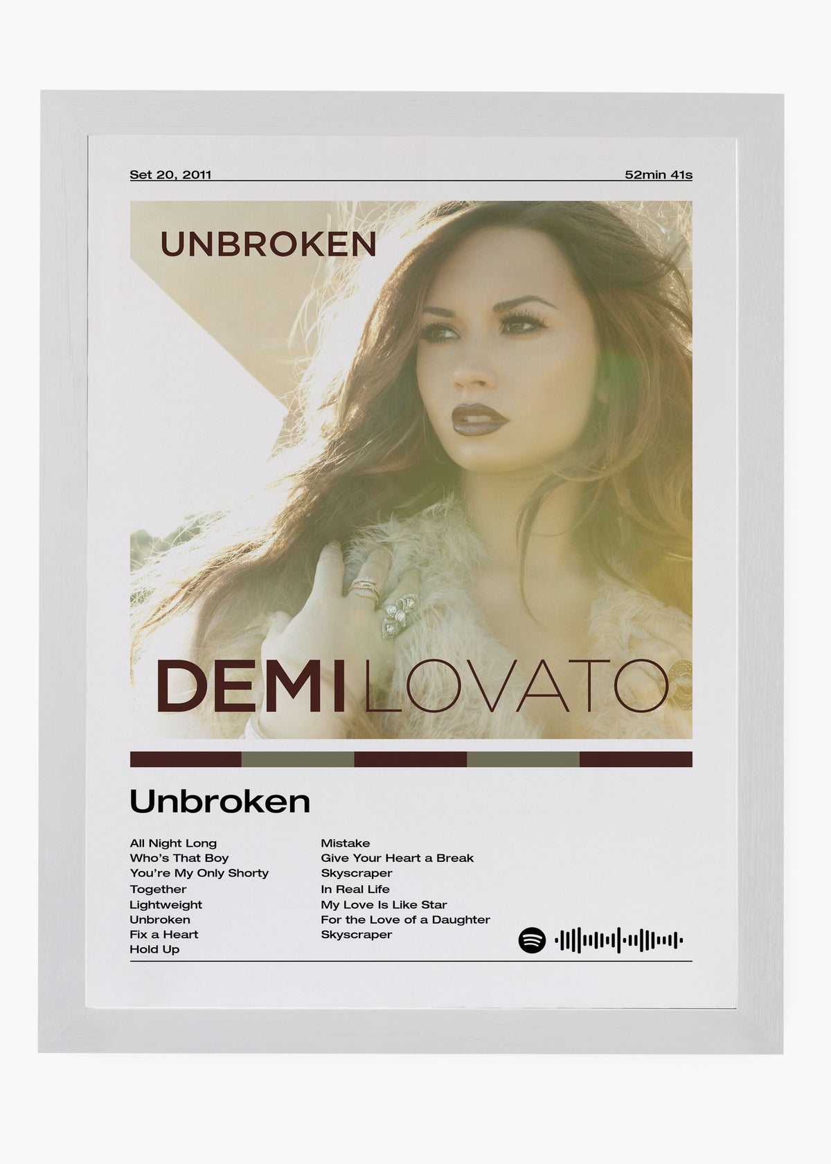 Quadro decorativo Demi Lovato Unbroken — arte pop para parede | Cübe Quadros