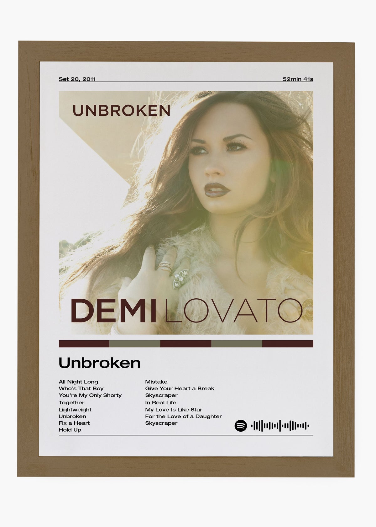 Quadro decorativo Demi Lovato Unbroken — arte pop para parede | Cübe Quadros