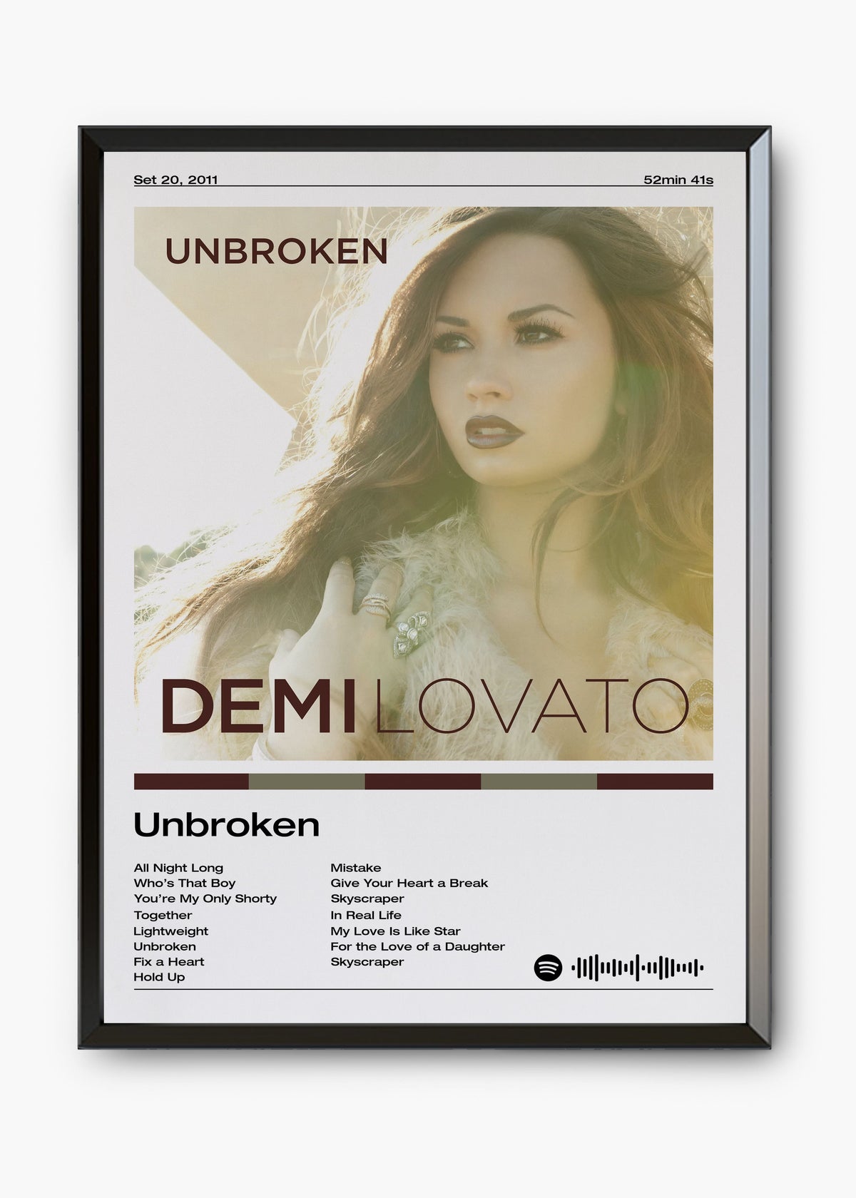 Quadro decorativo Demi Lovato Unbroken — arte pop para parede | Cübe Quadros