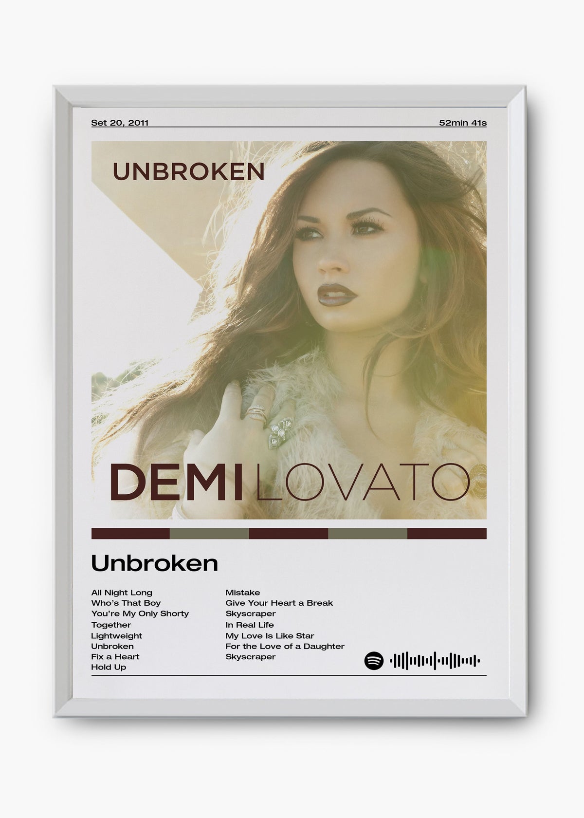 Quadro decorativo Demi Lovato Unbroken — arte pop para parede | Cübe Quadros