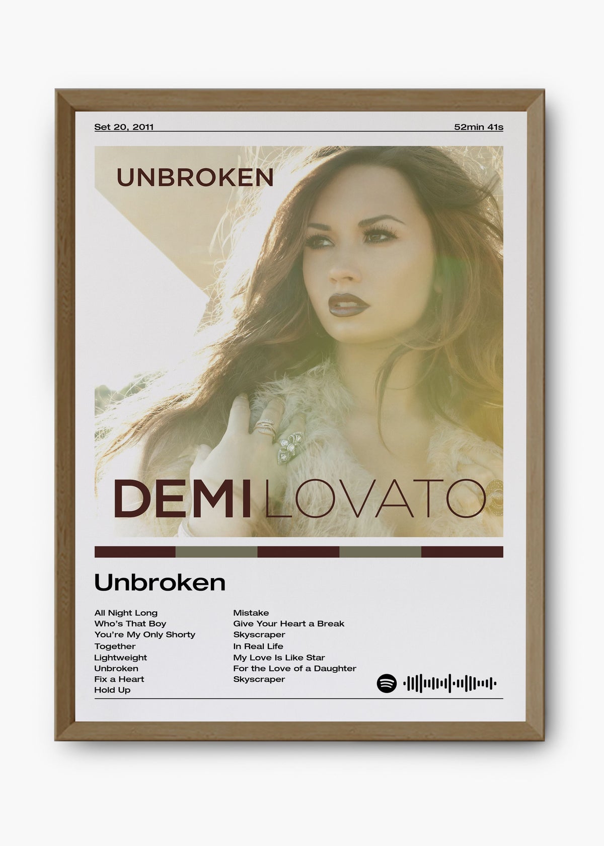Quadro decorativo Demi Lovato Unbroken — arte pop para parede | Cübe Quadros