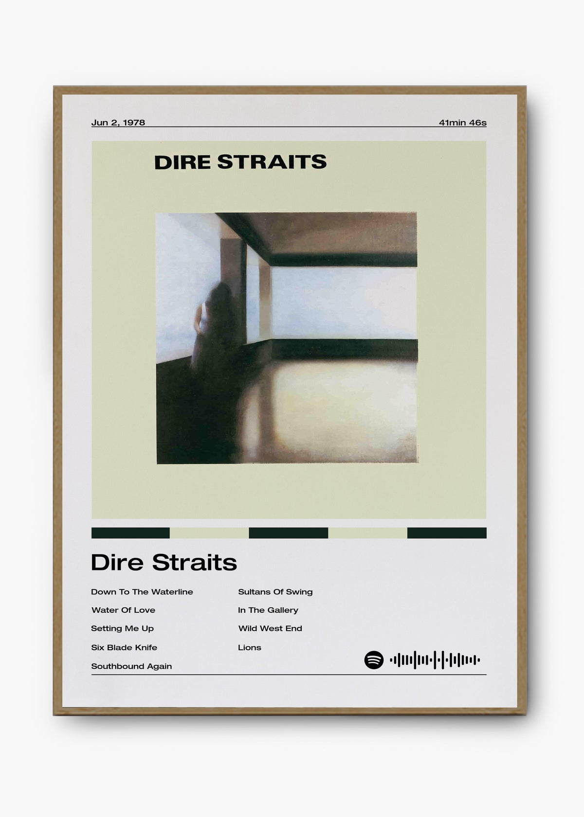 Quadro decorativo Dire Straits — arte de rock clássico para parede | Cübe Quadros