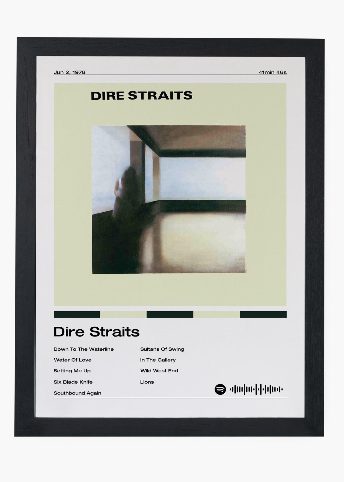 Quadro decorativo Dire Straits — arte de rock clássico para parede | Cübe Quadros