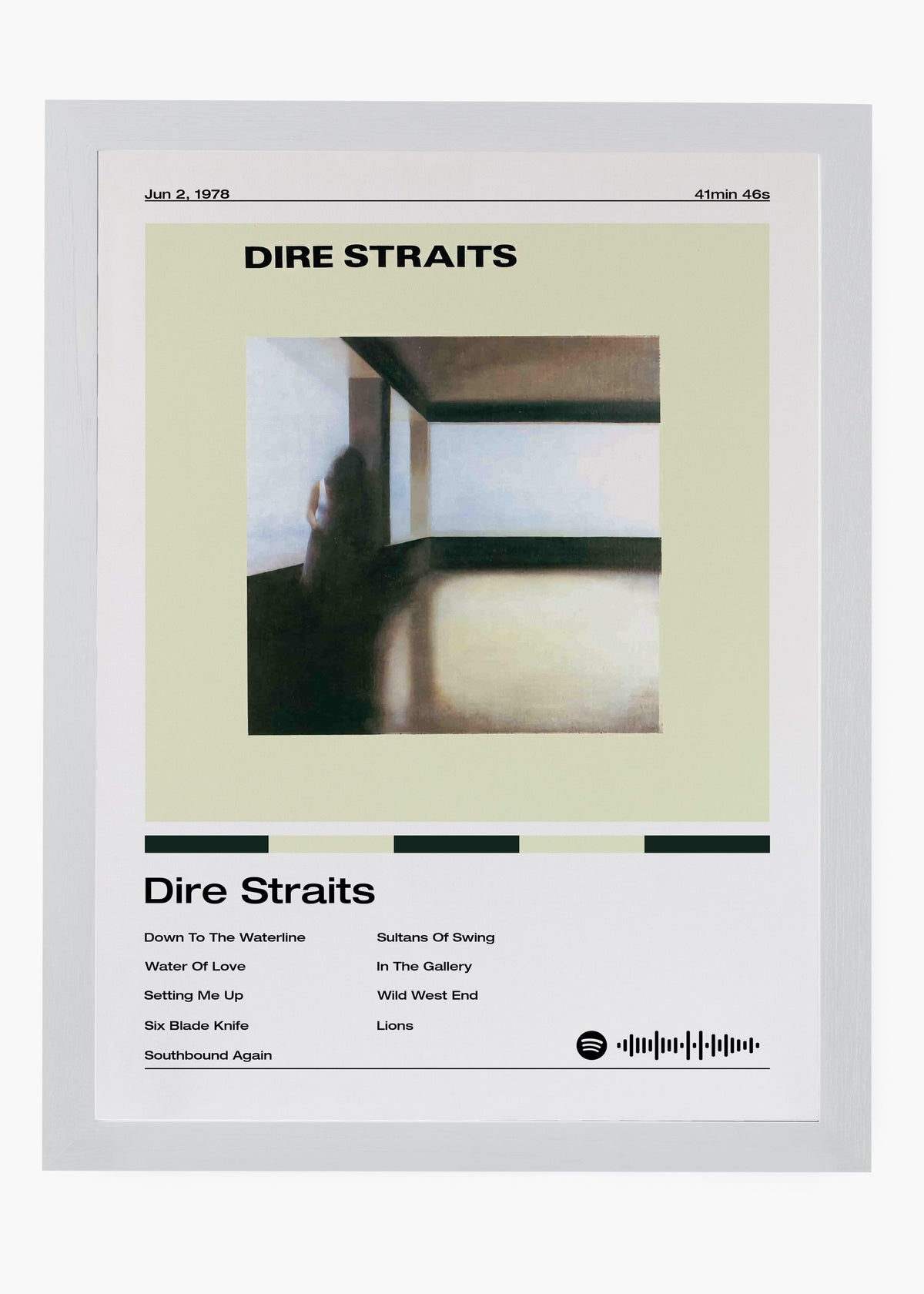 Quadro decorativo Dire Straits — arte de rock clássico para parede | Cübe Quadros