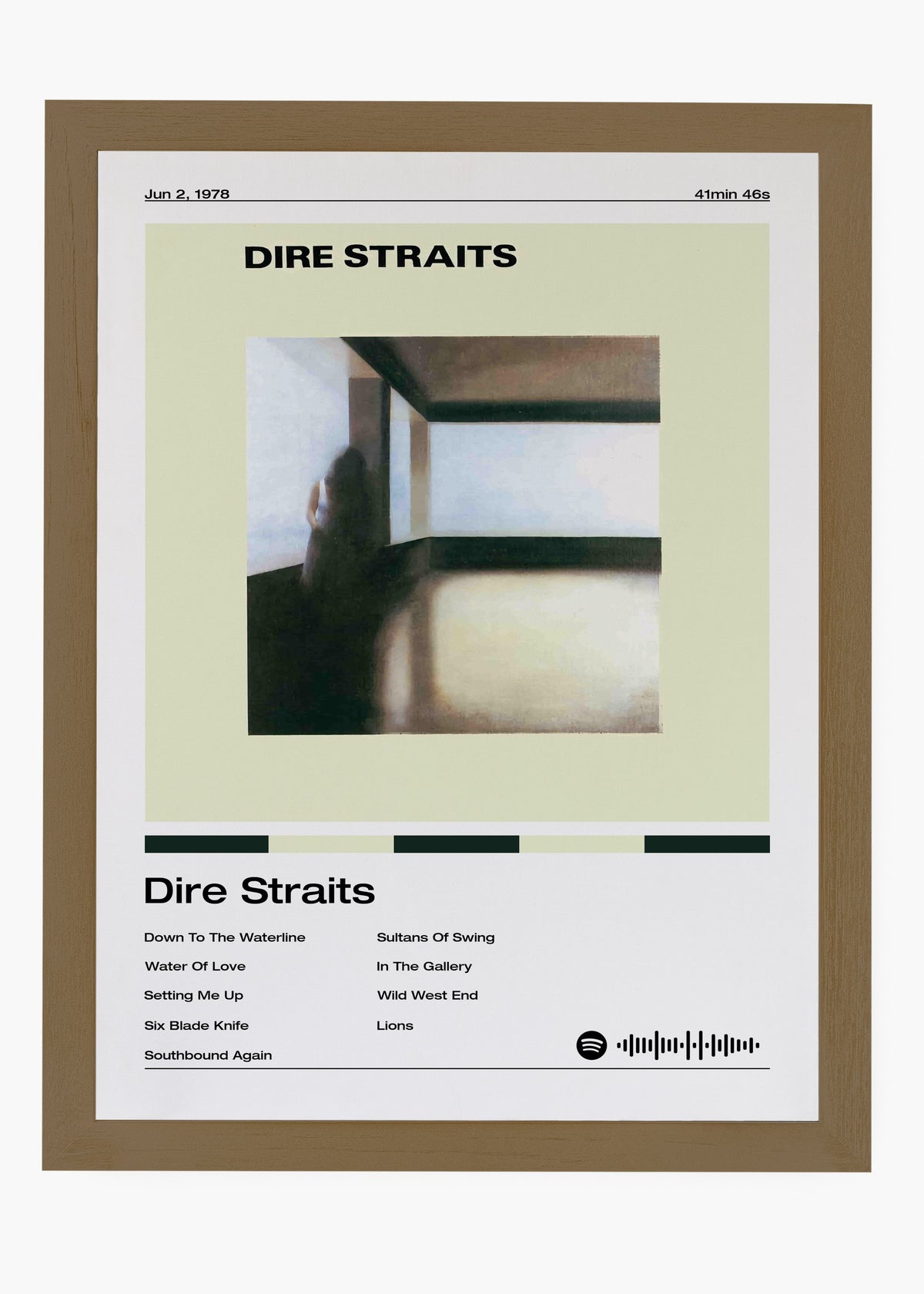 Quadro decorativo Dire Straits — arte de rock clássico para parede | Cübe Quadros